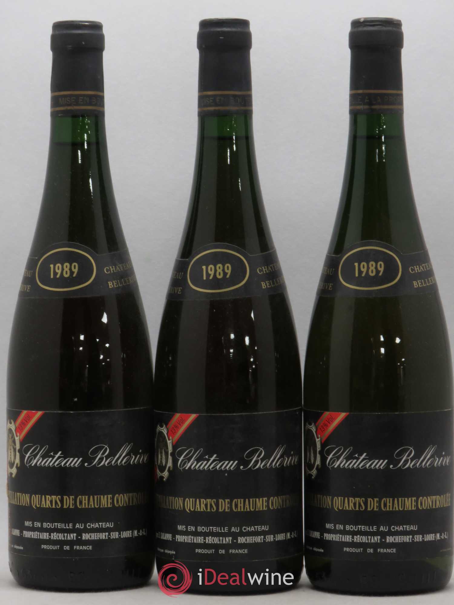 Quarts de Chaume Chateau Bellerive 1989 - Lotto di 3 bottiglie - 0