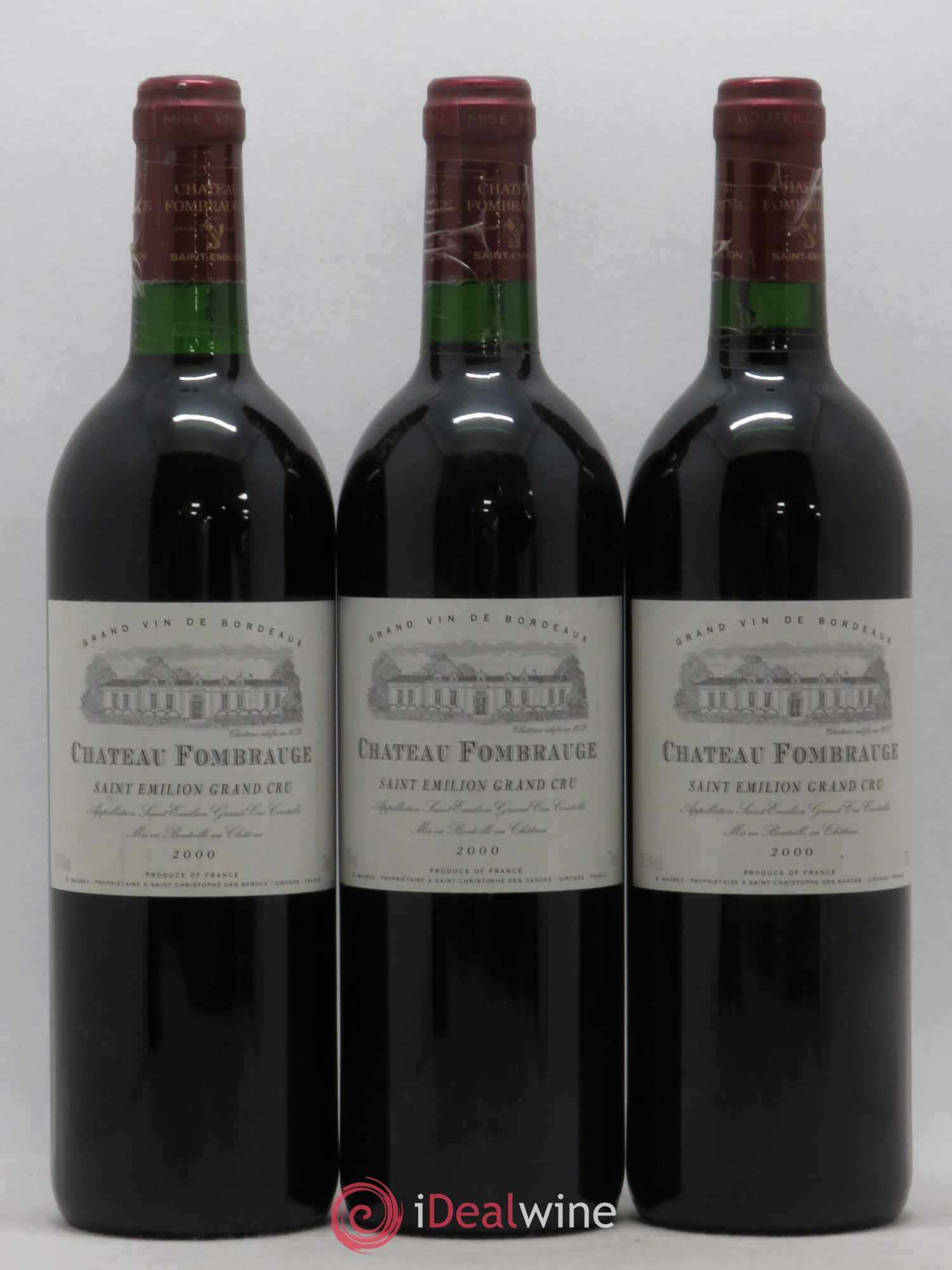 Château Fombrauge Grand Cru Classé 2000 - Lot de 3 bouteilles - 0