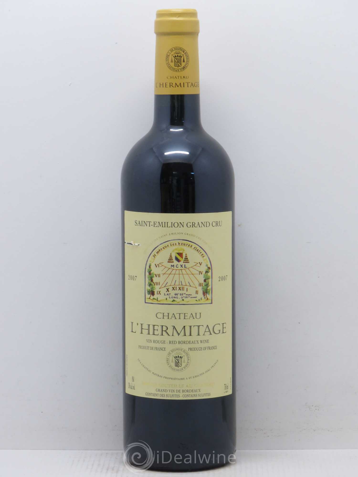 Château l' Hermitage (sans prix de réserve) 2007 - Lot de 1 bouteille - 0