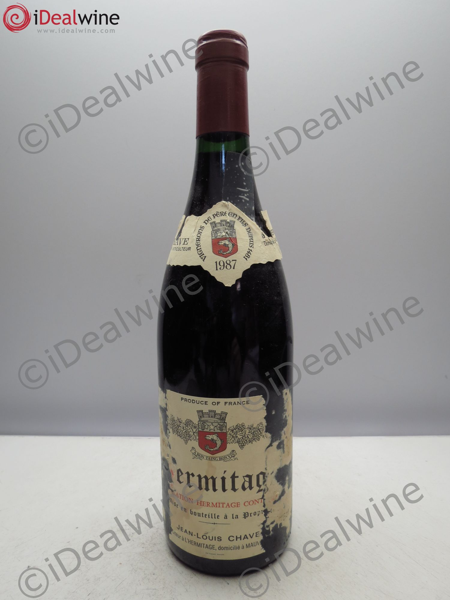 Hermitage Jean-Louis Chave (Etiquette Scotchée) 1987 - Lot de 1 bouteille - 0