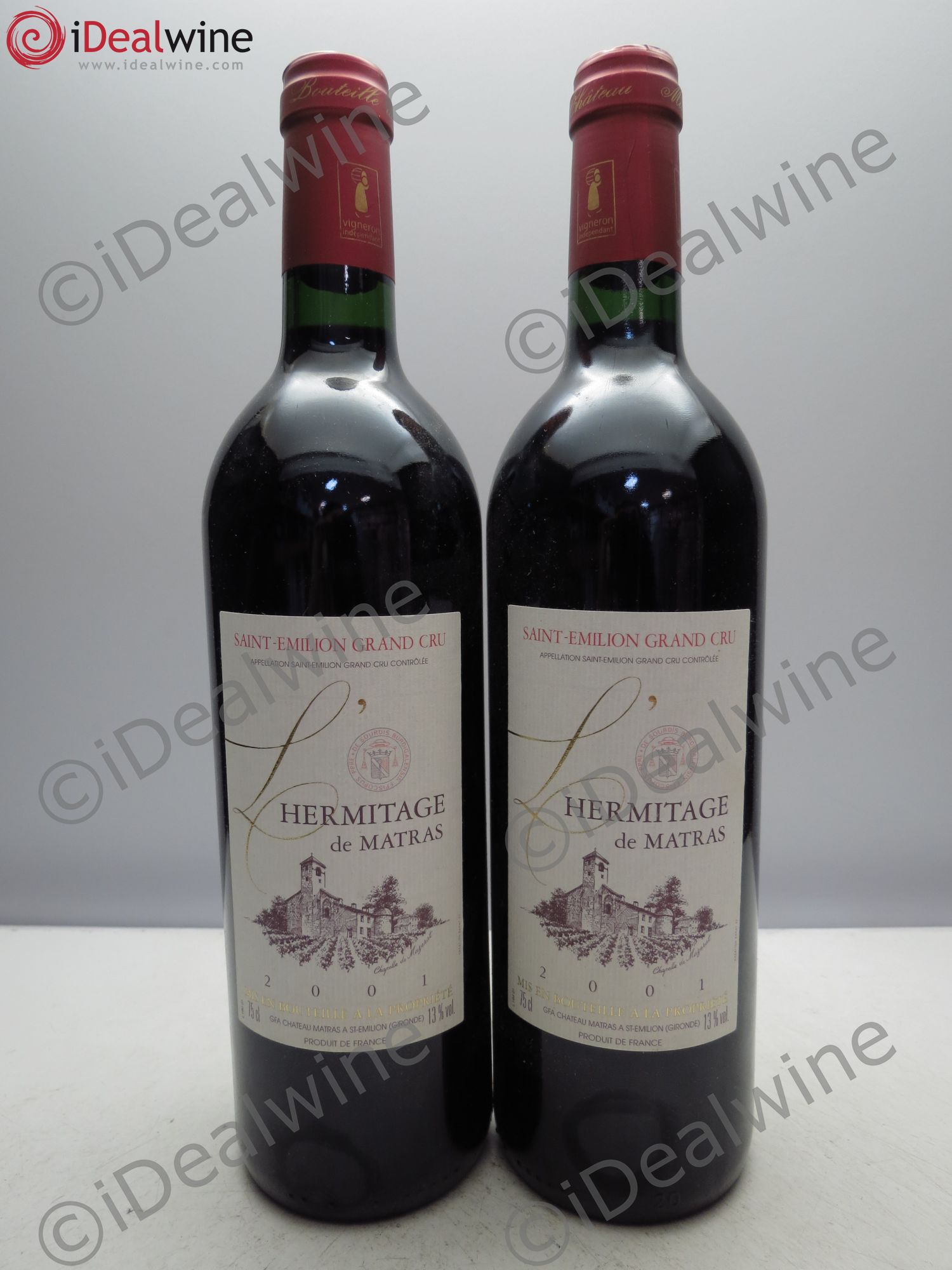Saint-Émilion L'Hermitage de Matras 2001 - Posten von 2 Flaschen - 0