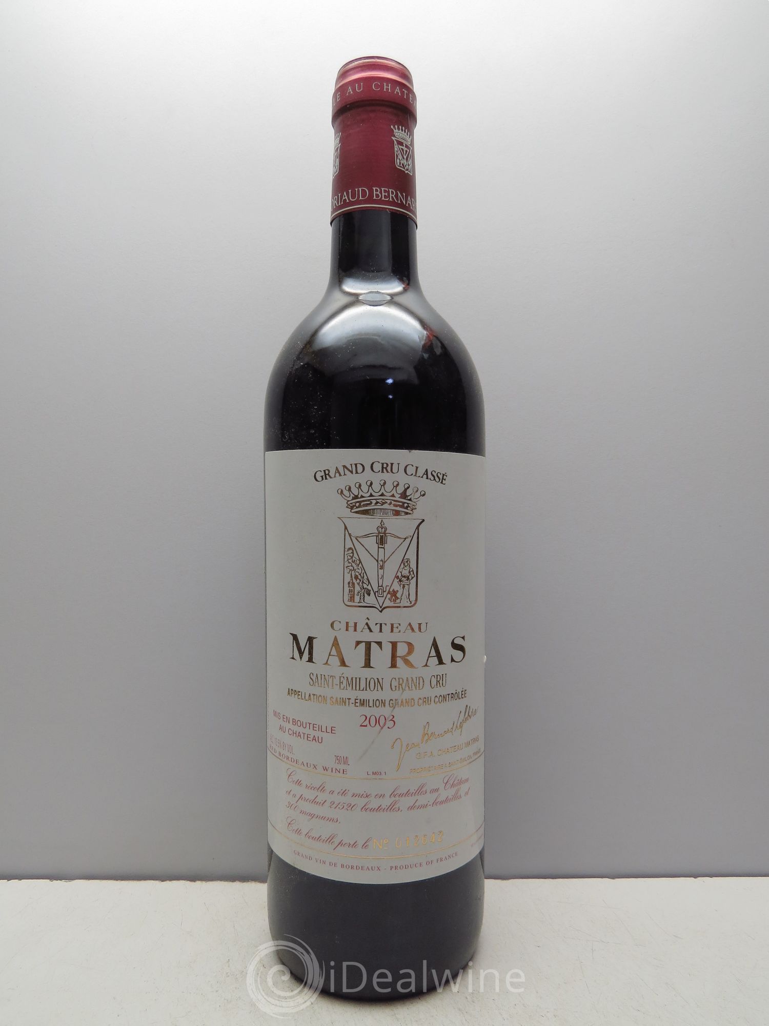 Château Matras 2003 - Lot de 6 bouteilles - 0