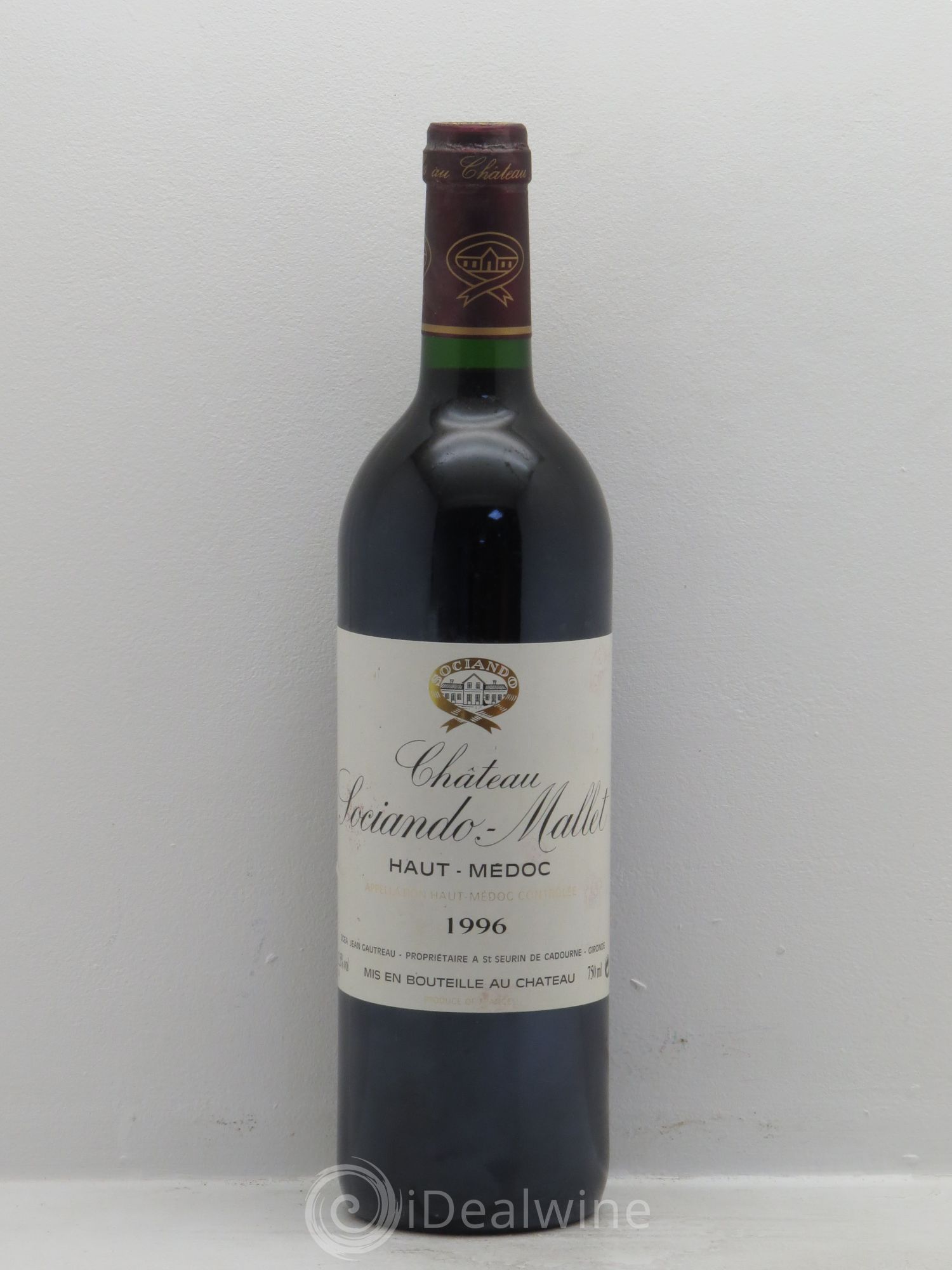 Château Sociando Mallet 1996 - Lot de 1 bouteille - 0