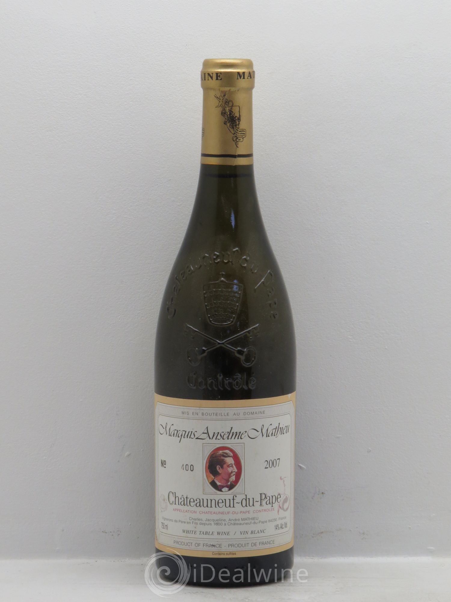 Châteauneuf-du-Pape Marquis Anselme Mathieu 2007 - Lot de 1 bouteille - 0