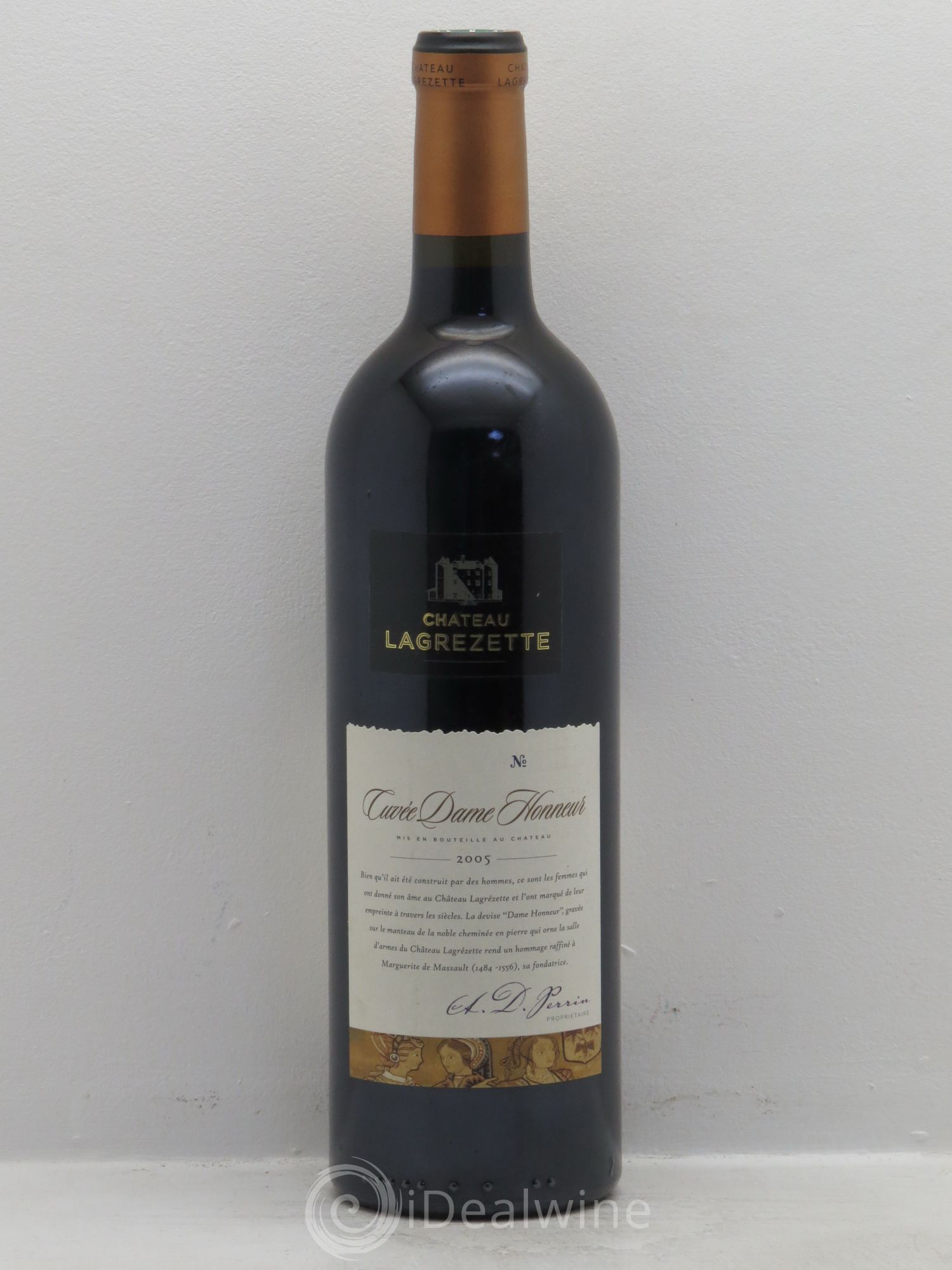 Cahors Château Lagrezette Alain Dominique Perrin Cuvée Dame Honneur 2005 - Lot de 1 bouteille - 0