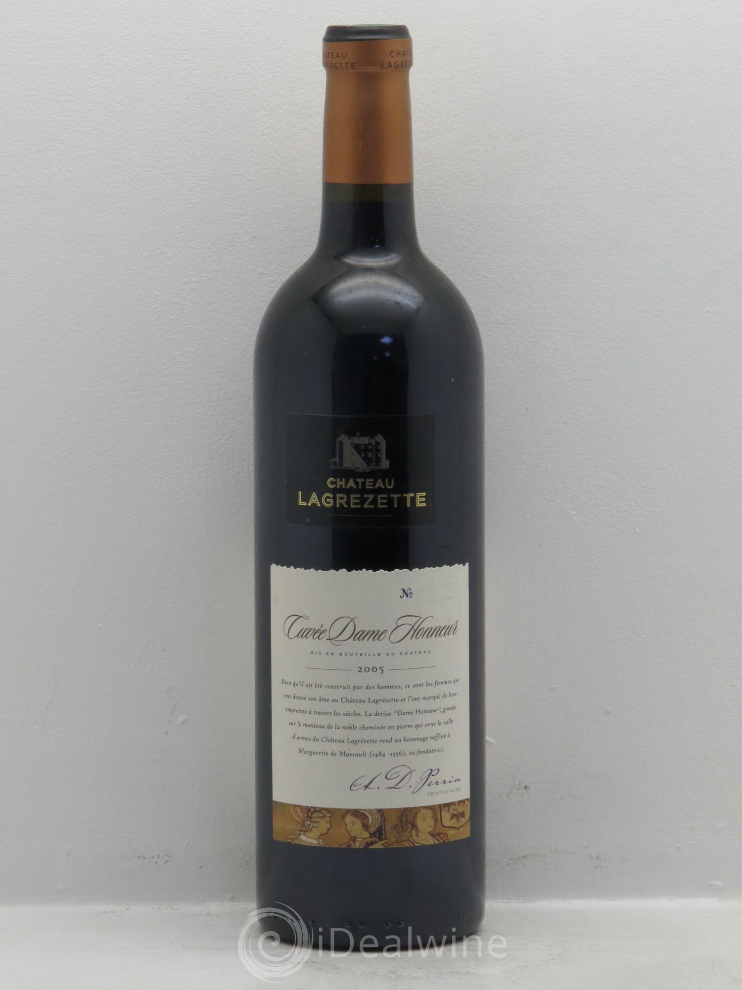 Cahors Château Lagrezette Alain Dominique Perrin Cuvée Dame Honneur 2005 - Lot de 1 bouteille - 0