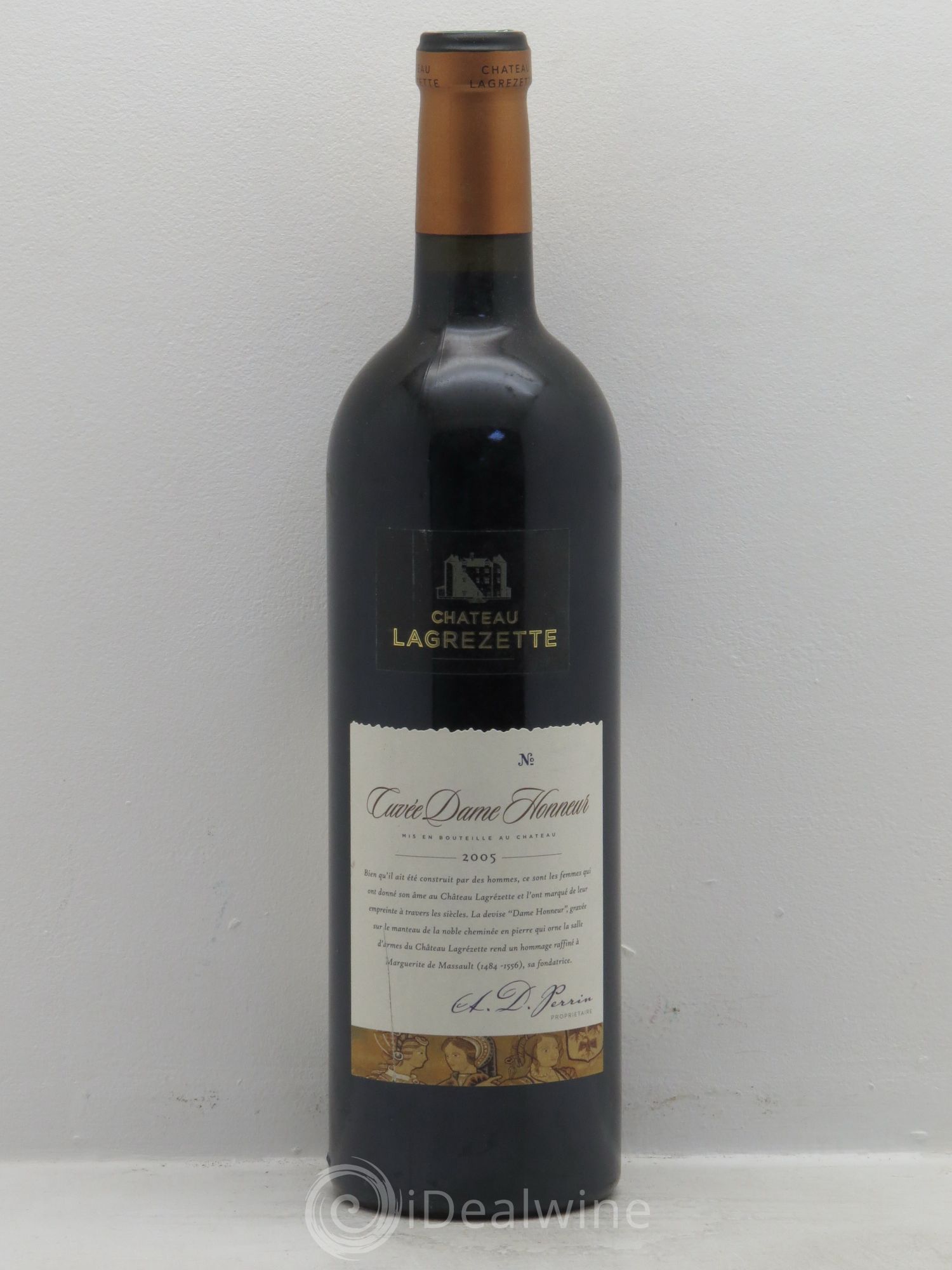 Cahors Château Lagrezette Alain Dominique Perrin Cuvée Dame Honneur 2005 - Lot de 1 bouteille - 0