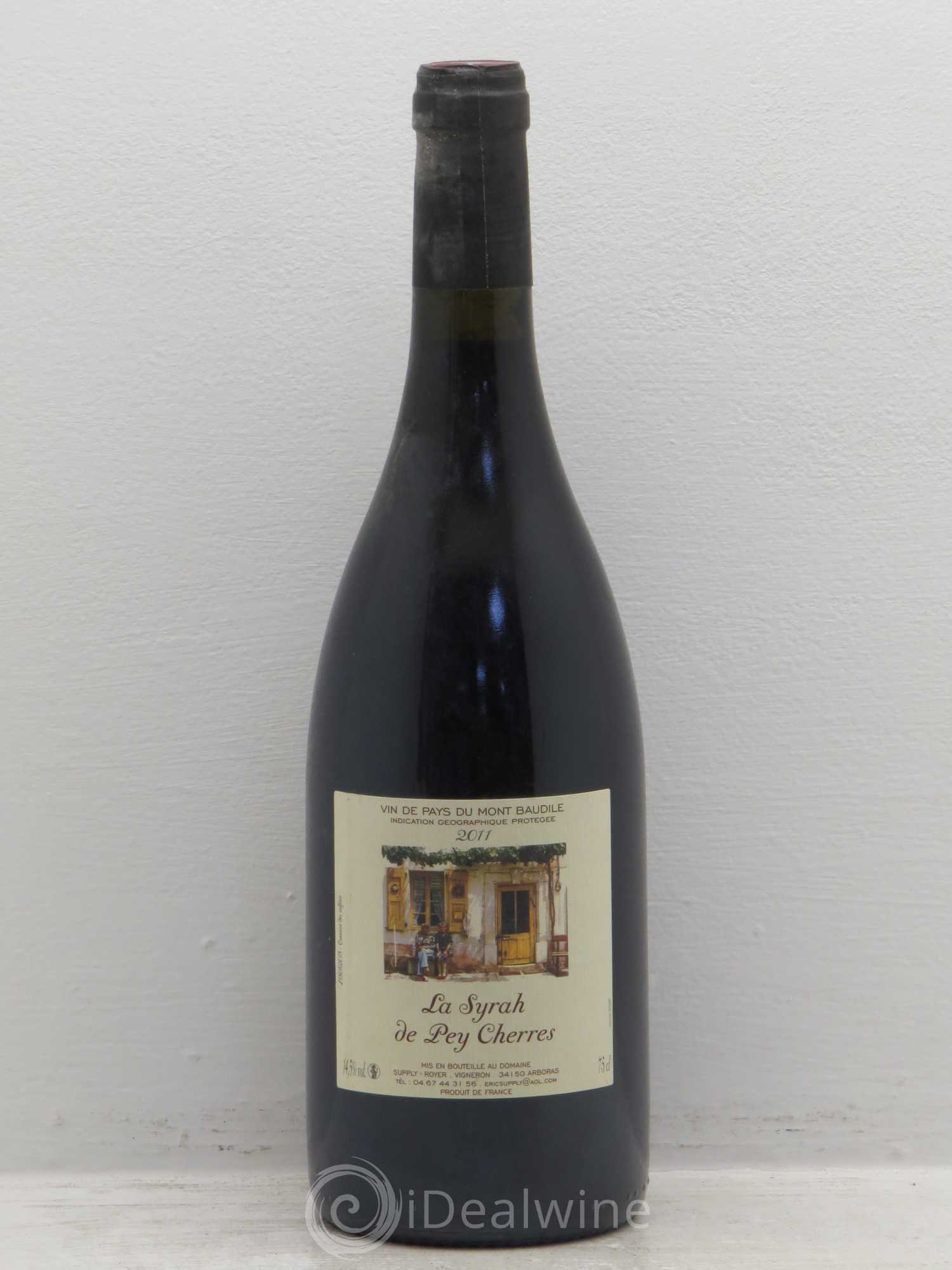 Languedoc La Syrah de Pey Cherres Supply-Royer Vin de Pays du Mont Baudile 2011 - Posten von 1 Flasche - 0