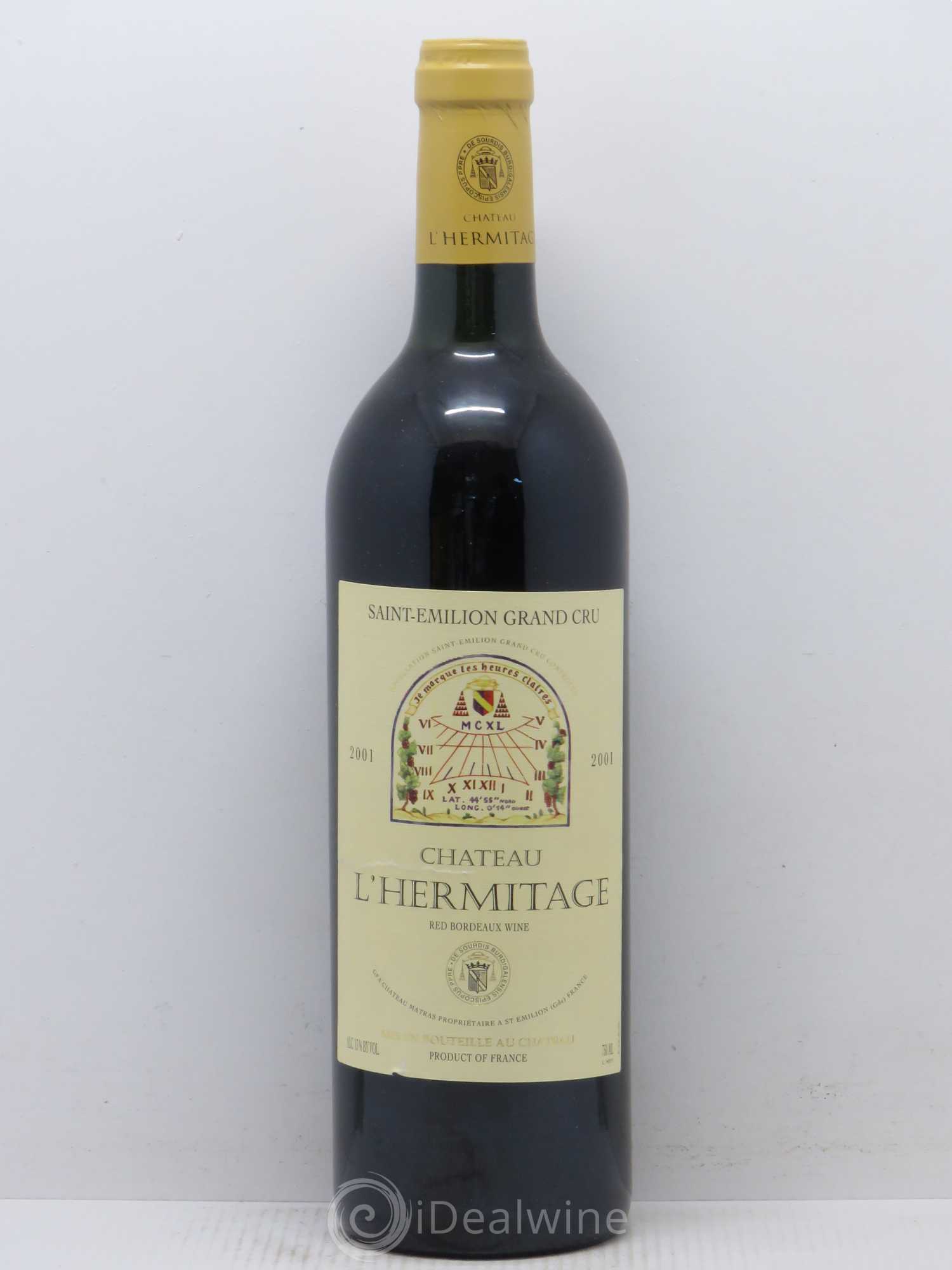 Château l' Hermitage (sans prix de réserve) 2001 - Lot de 1 bouteille - 0