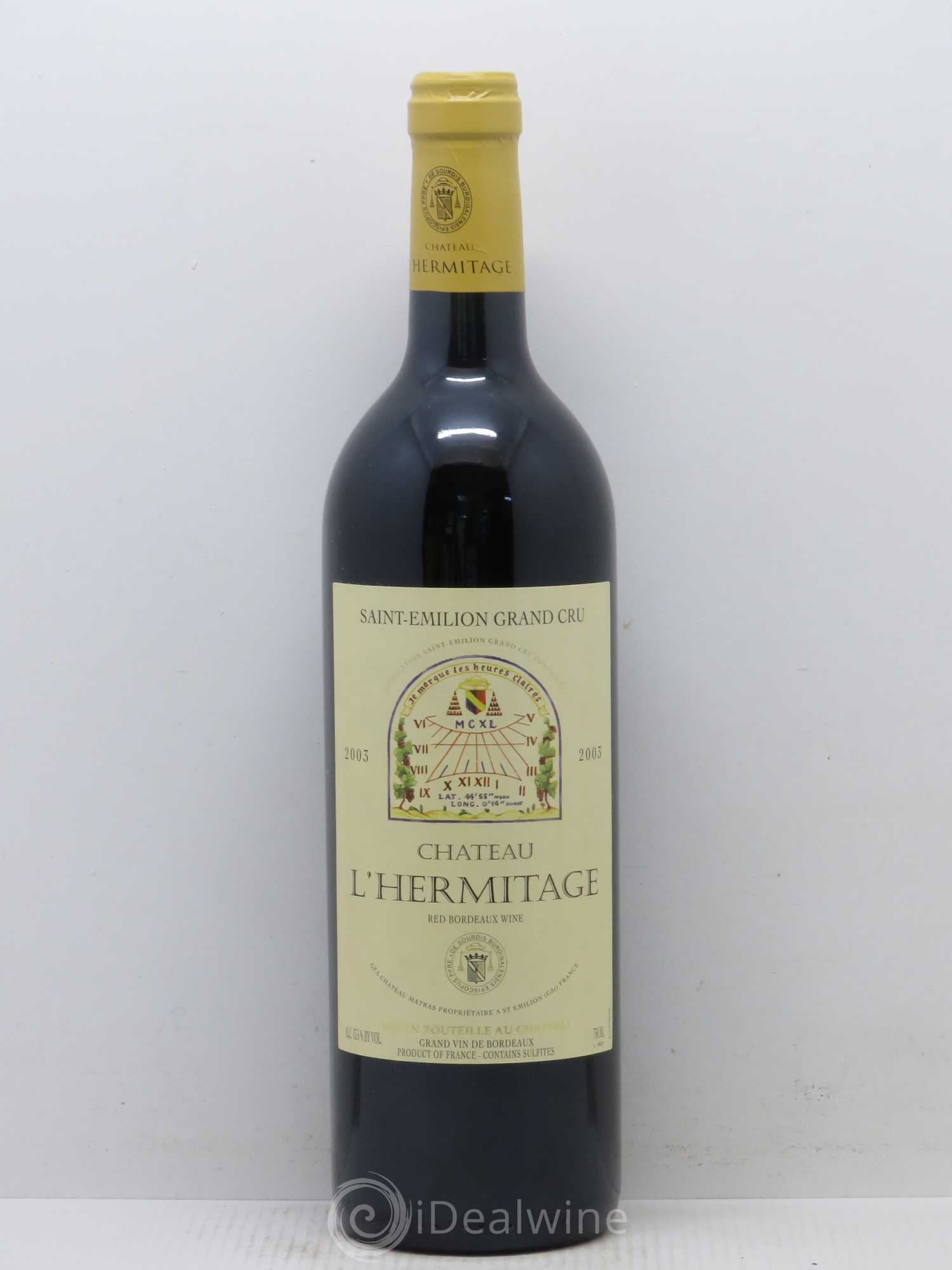 Château l' Hermitage (sans prix de réserve) 2003 - Lot de 1 bouteille - 0