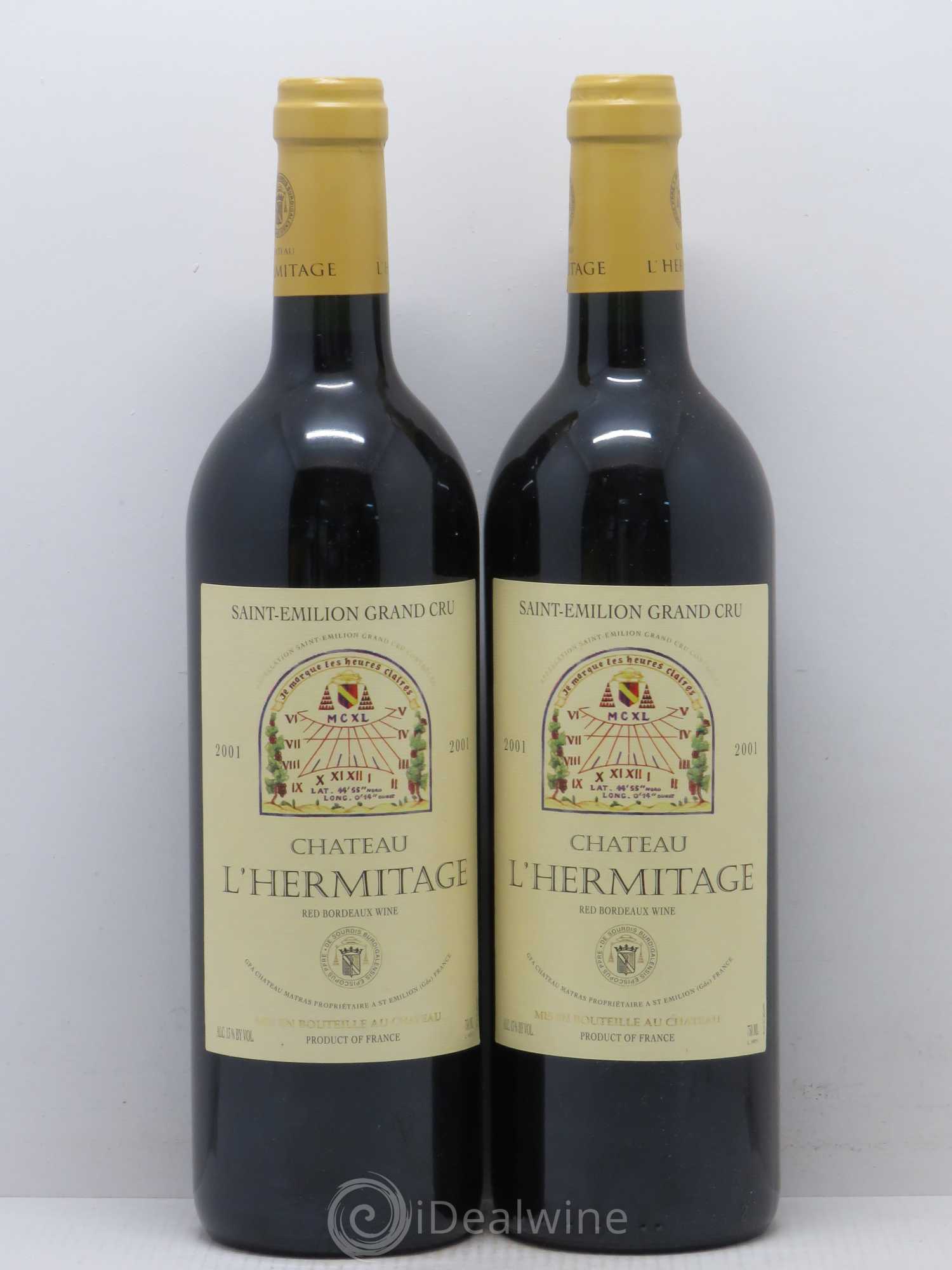 Château l' Hermitage (sans prix de réserve) 2001 - Lot de 2 bouteilles - 0