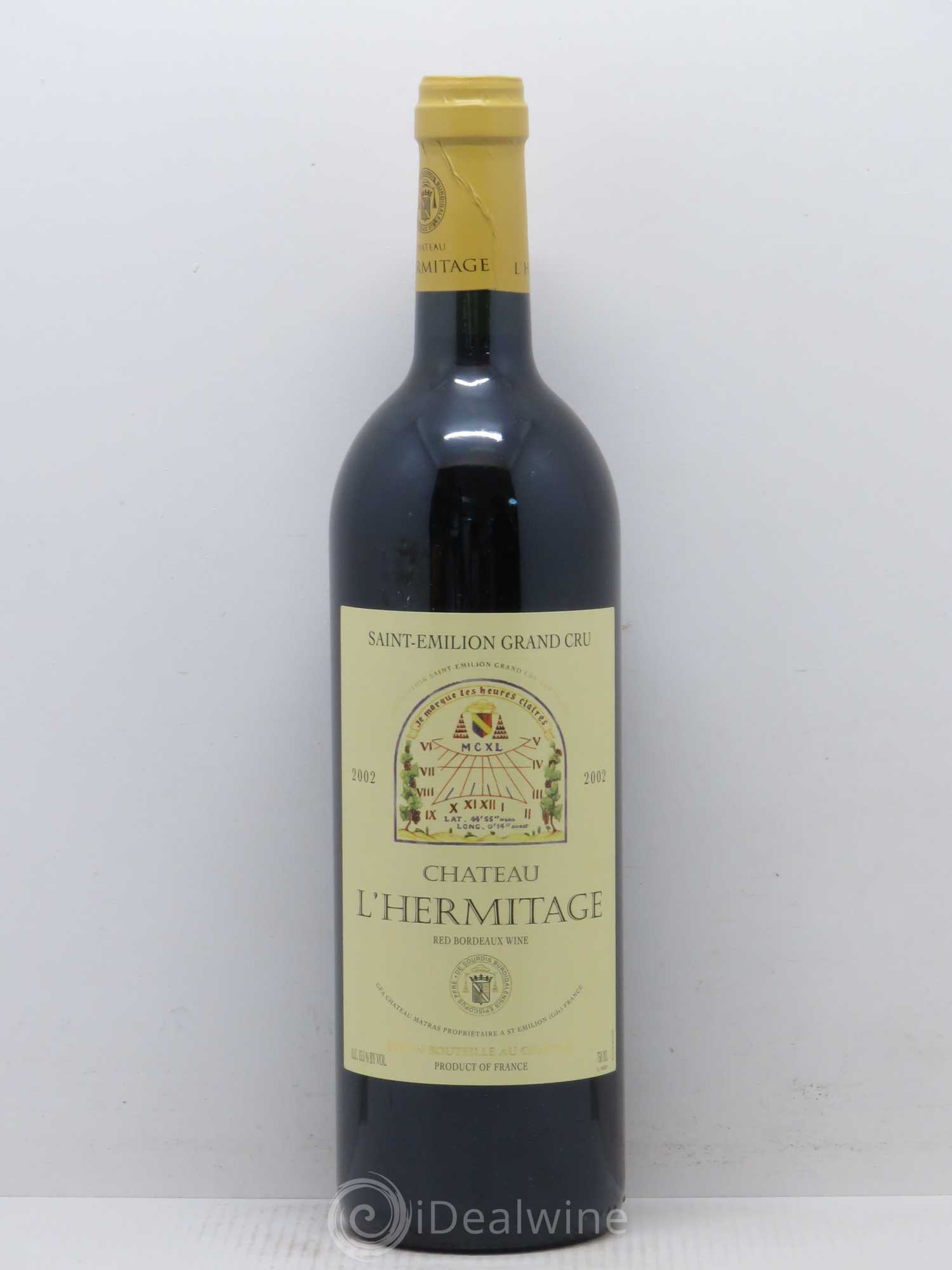 Château l' Hermitage (sans prix de réserve) 2002 - Lot de 1 bouteille - 0