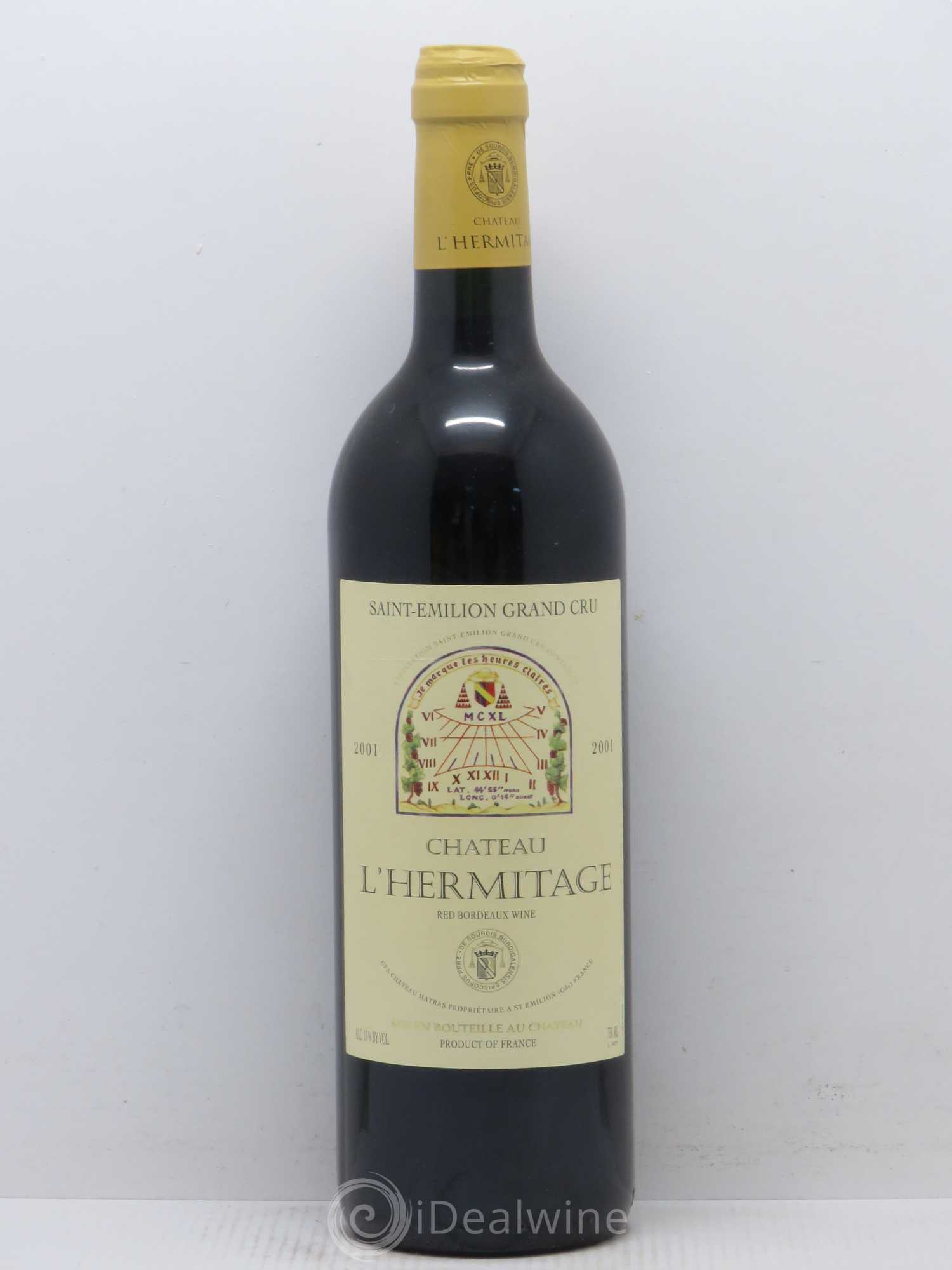 Château l' Hermitage (sans prix de réserve) 2001 - Lot de 1 bouteille - 0