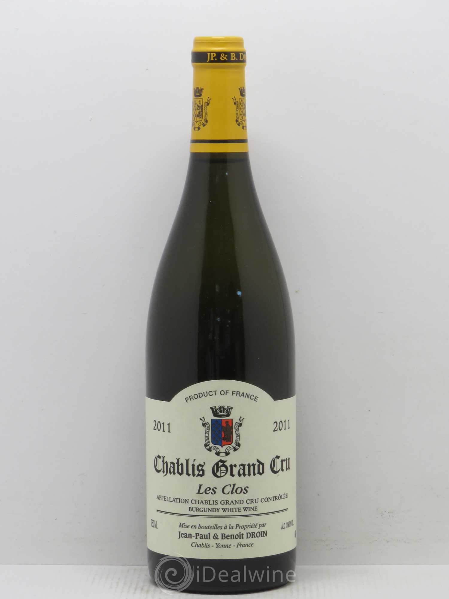 Chablis Grand Cru Les Clos Jean-Paul & Benoît Droin (Domaine) 2011 - Lot de 1 bouteille - 0