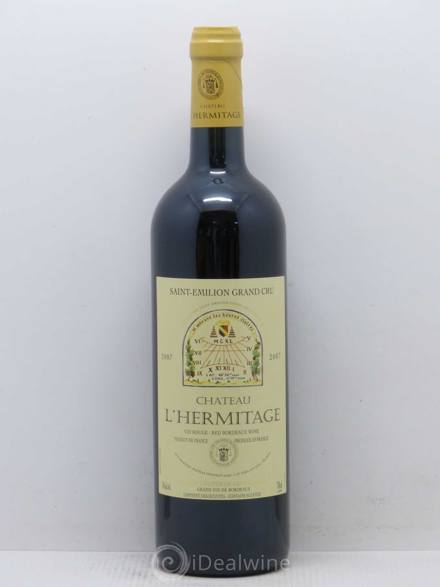 Château l' Hermitage (sans prix de réserve) 2007 - Lot de 1 bouteille - 0