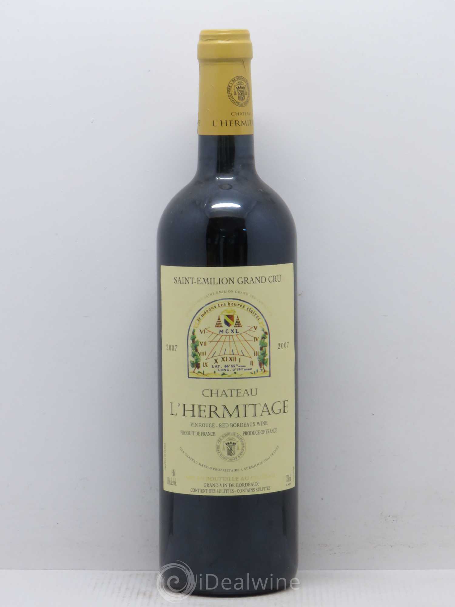 Château l' Hermitage (sans prix de réserve) 2007 - Lot de 1 bouteille - 0