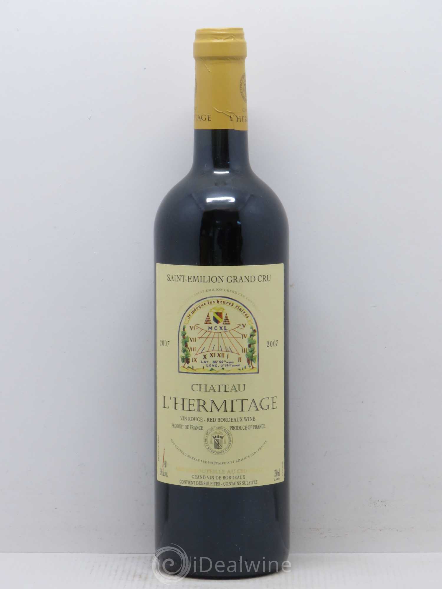 Château l' Hermitage (sans prix de réserve) 2007 - Lot de 1 bouteille - 0