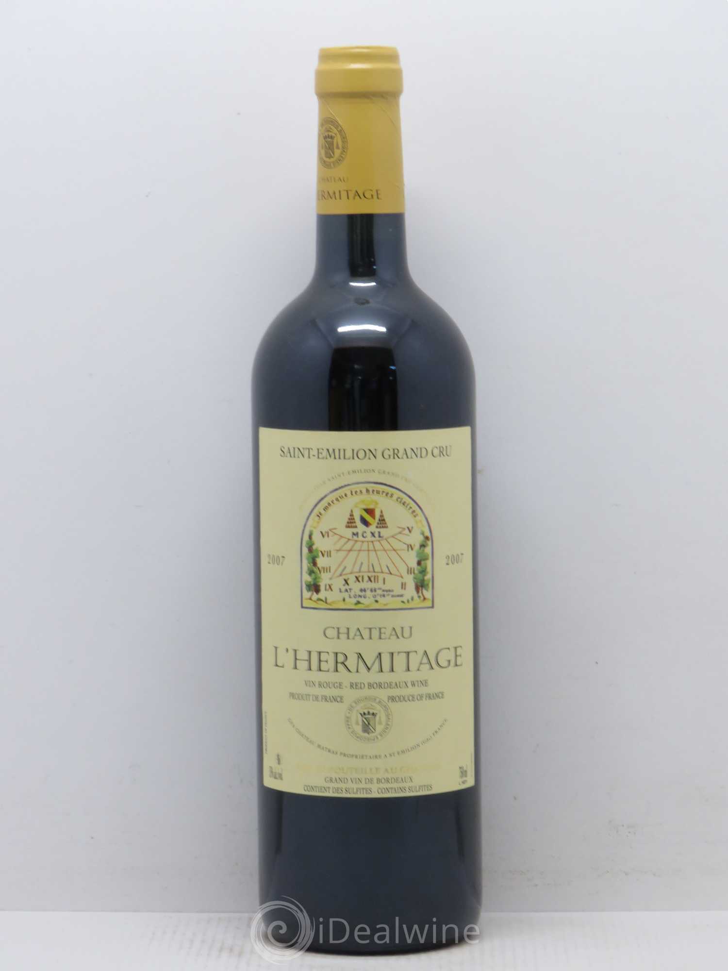 Château l' Hermitage (sans prix de réserve) 2007 - Lot de 1 bouteille - 0
