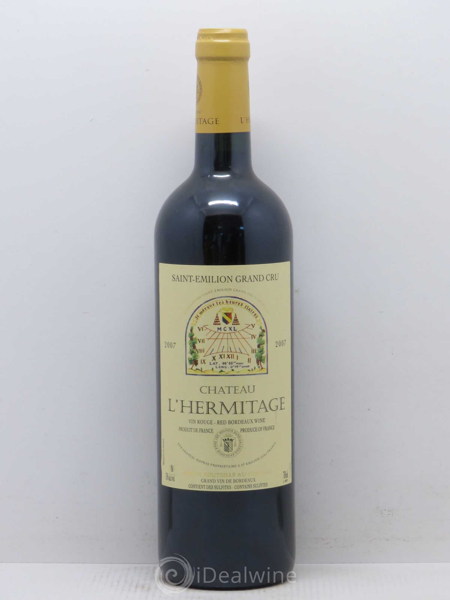 Château l' Hermitage (sans prix de réserve) 2007 - Lot de 1 bouteille - 0