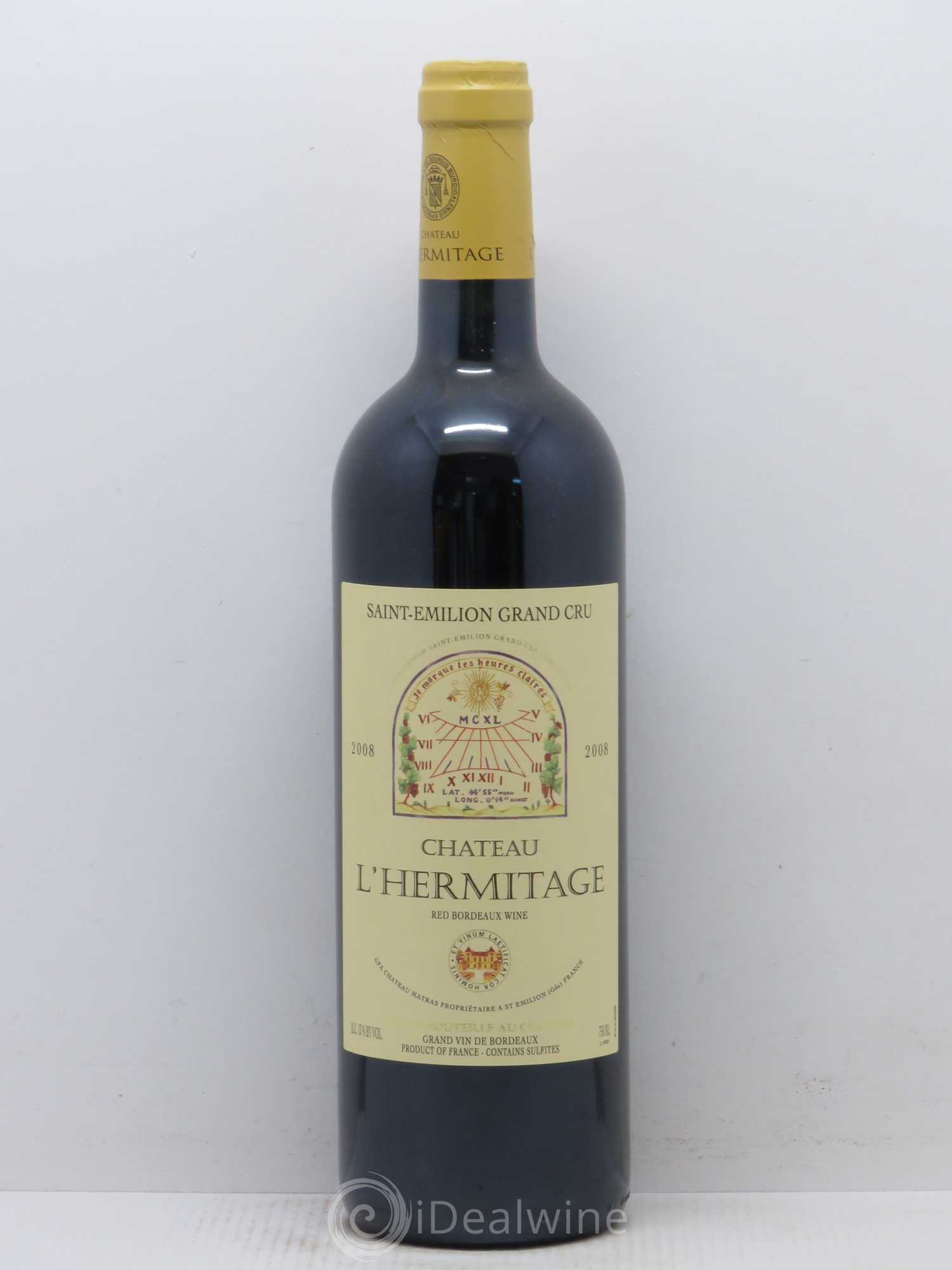 Château l' Hermitage (sans prix de réserve) 2008 - Lot de 1 bouteille - 0