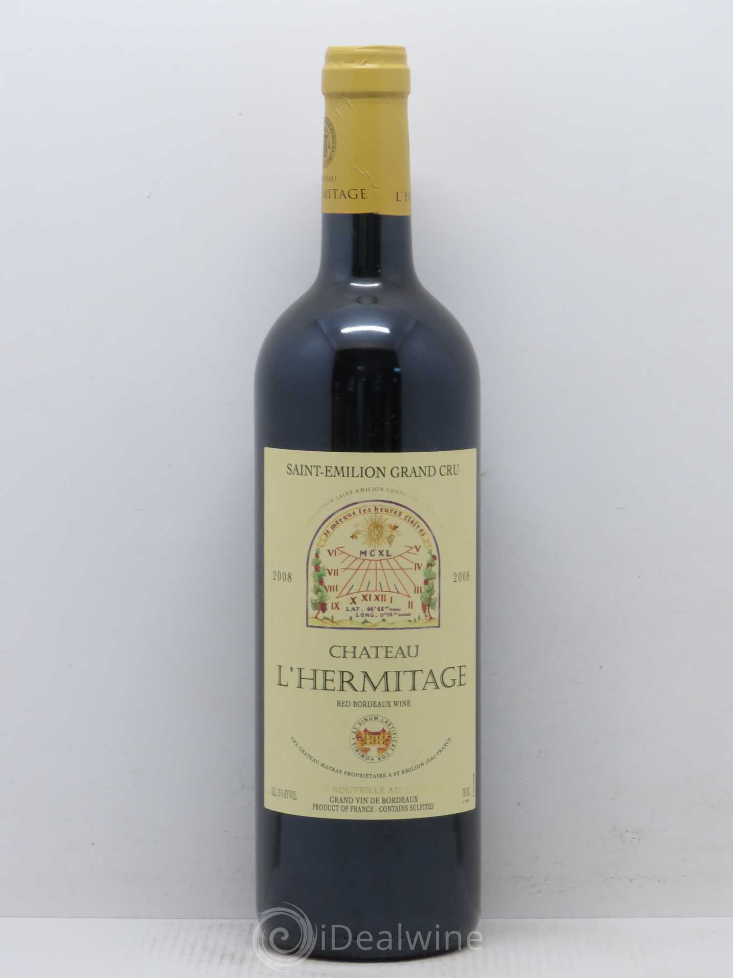 Château l' Hermitage (sans prix de réserve) 2008 - Lot de 1 bouteille - 0
