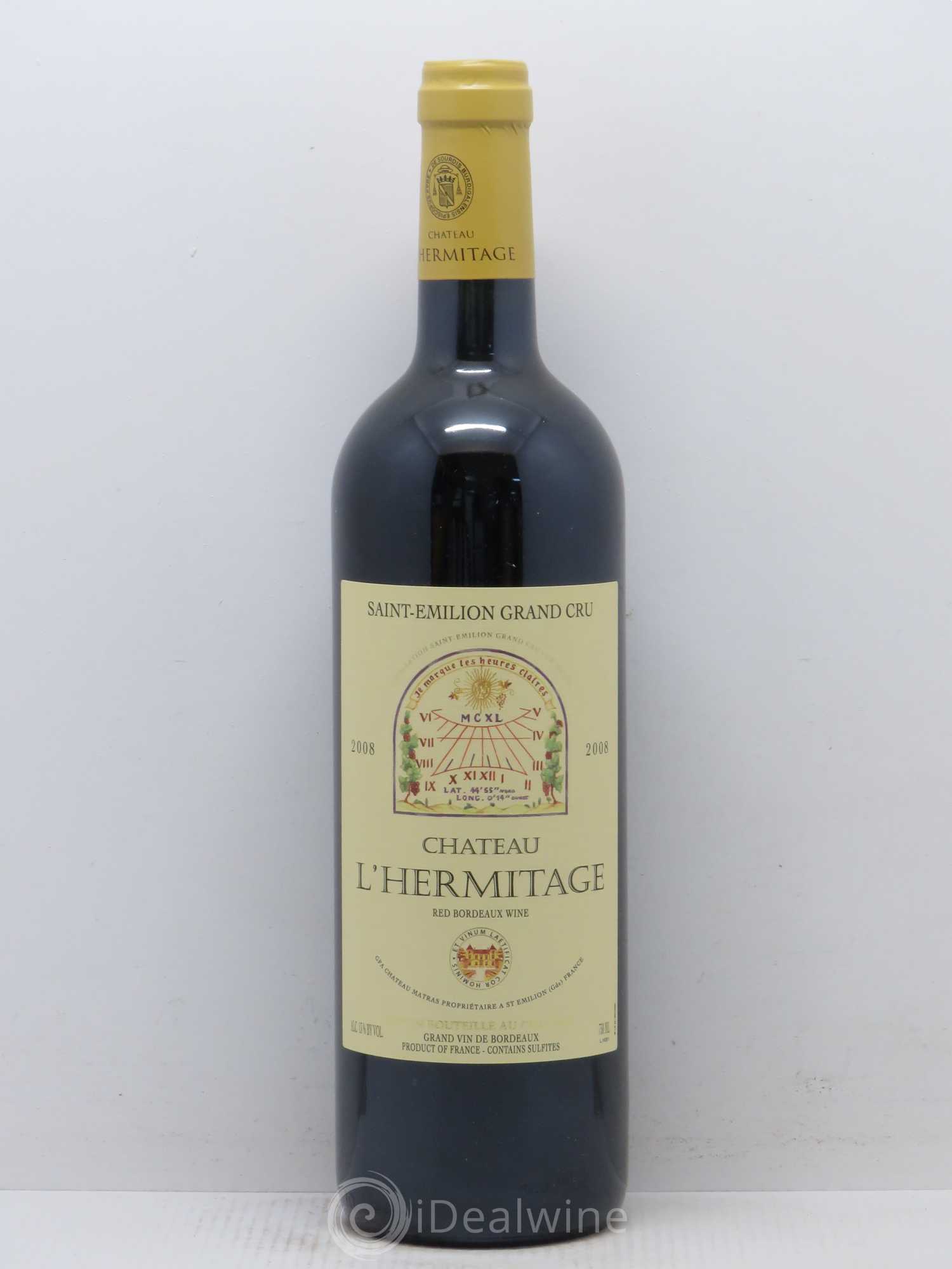 Château l' Hermitage (sans prix de réserve) 2008 - Lot de 1 bouteille - 0