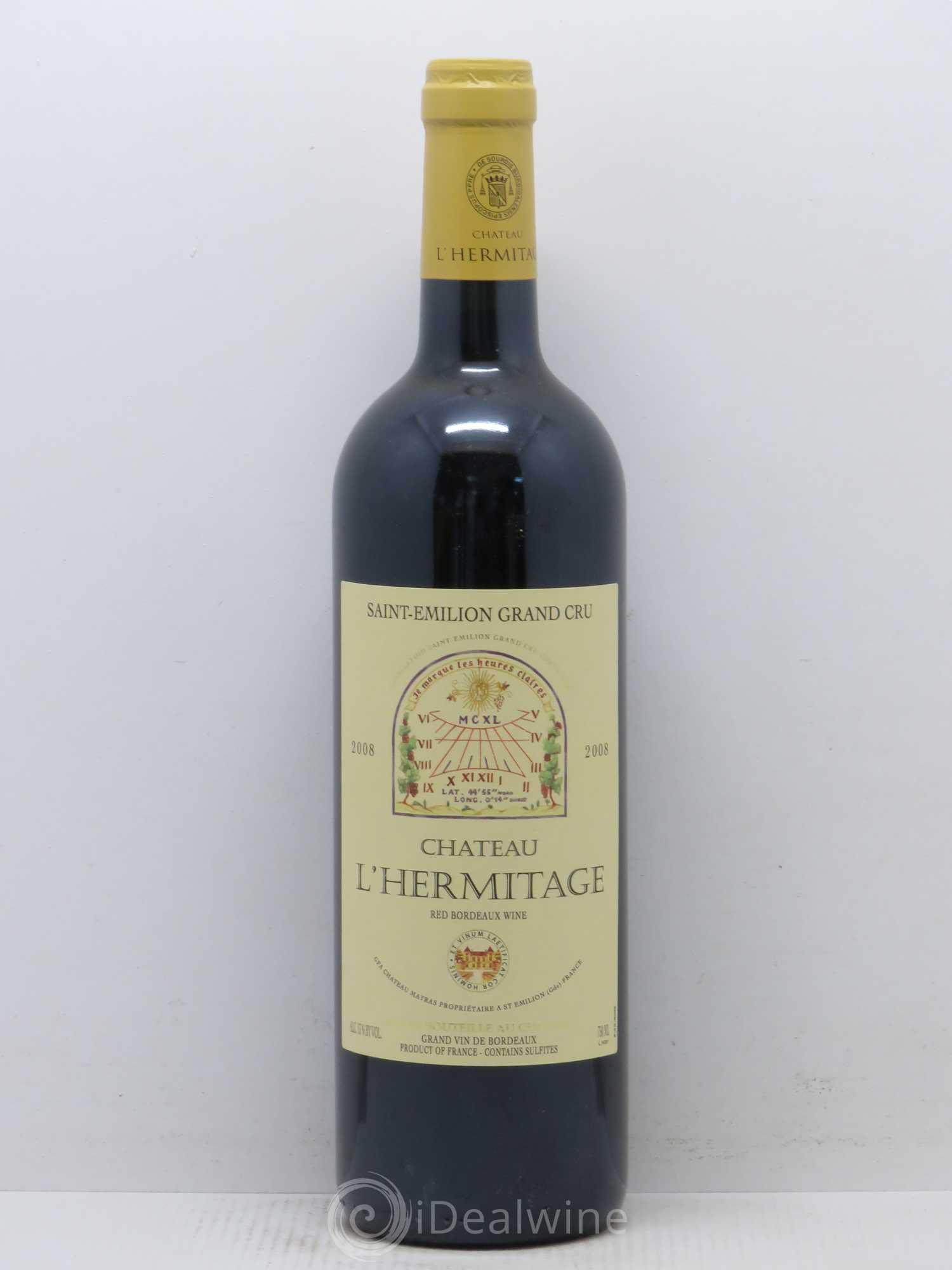Château l' Hermitage (sans prix de réserve) 2008 - Lot de 1 bouteille - 0
