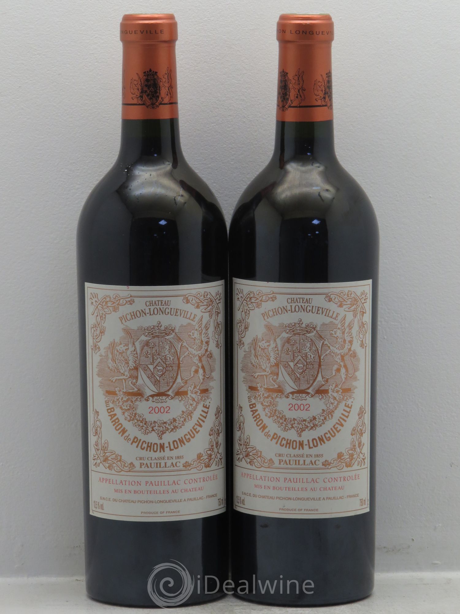 Pichon Longueville Baron 2ème Grand Cru Classé 2002 - Lot de 2 bouteilles - 0