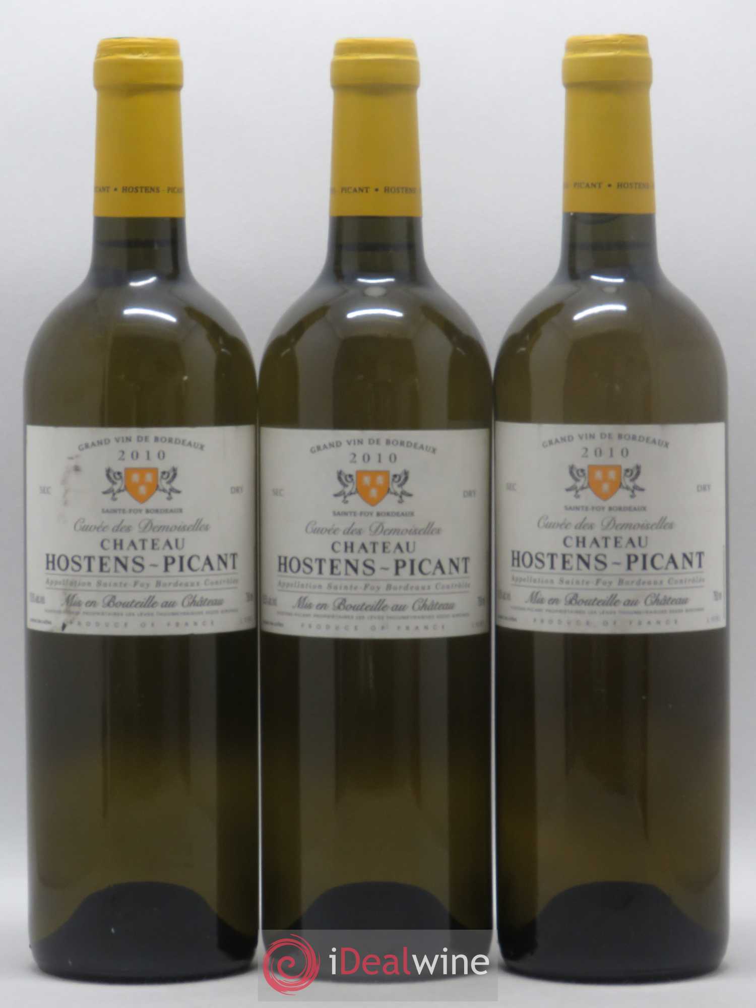 Bordeaux Sainte Foy Bordeaux Château Hostens Picant Cuvée des Demoiselles 2010 - Posten von 3 Flaschen - 0