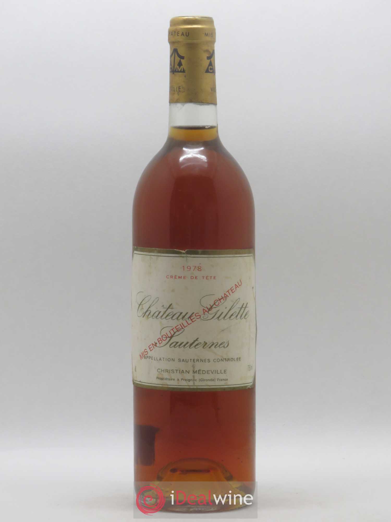Château Gilette - Crème de Tête 1978 - Lotto di 1 bottiglia - 0