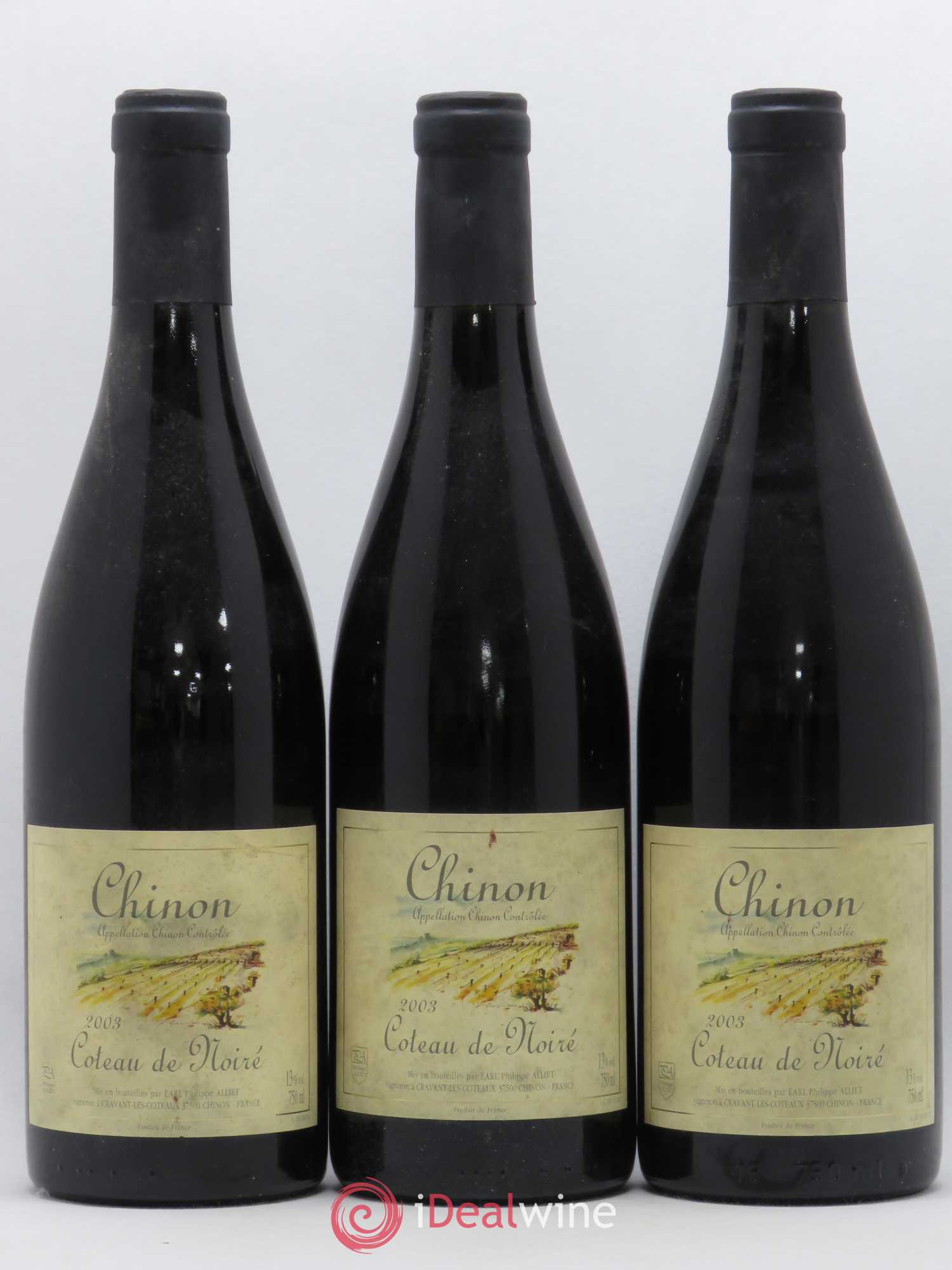 Chinon Coteau de Noiré Philippe Alliet 2003 - Lot de 3 bouteilles - 0