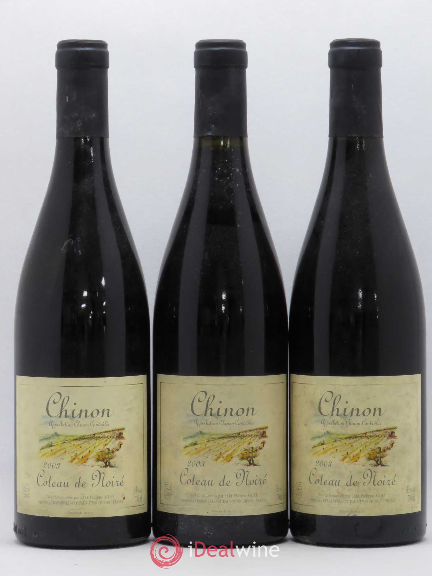 Chinon Coteau de Noiré Philippe Alliet 2003 - Lot de 3 bouteilles - 0