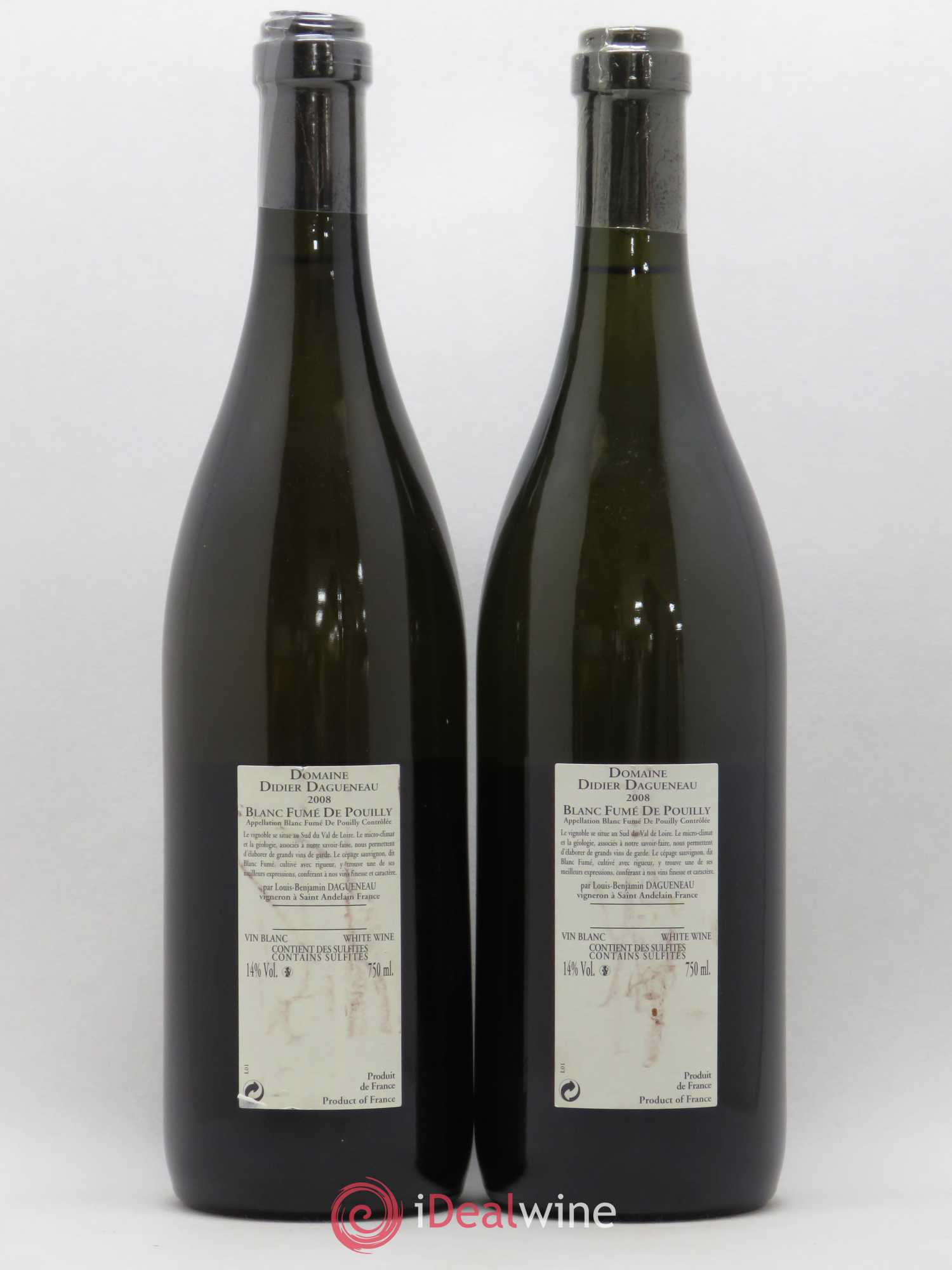 Vin de France (anciennement Pouilly-Fumé) Buisson Renard Dagueneau (Domaine Didier - Louis-Benjamin) 2008 - Lot de 2 bouteilles - 1