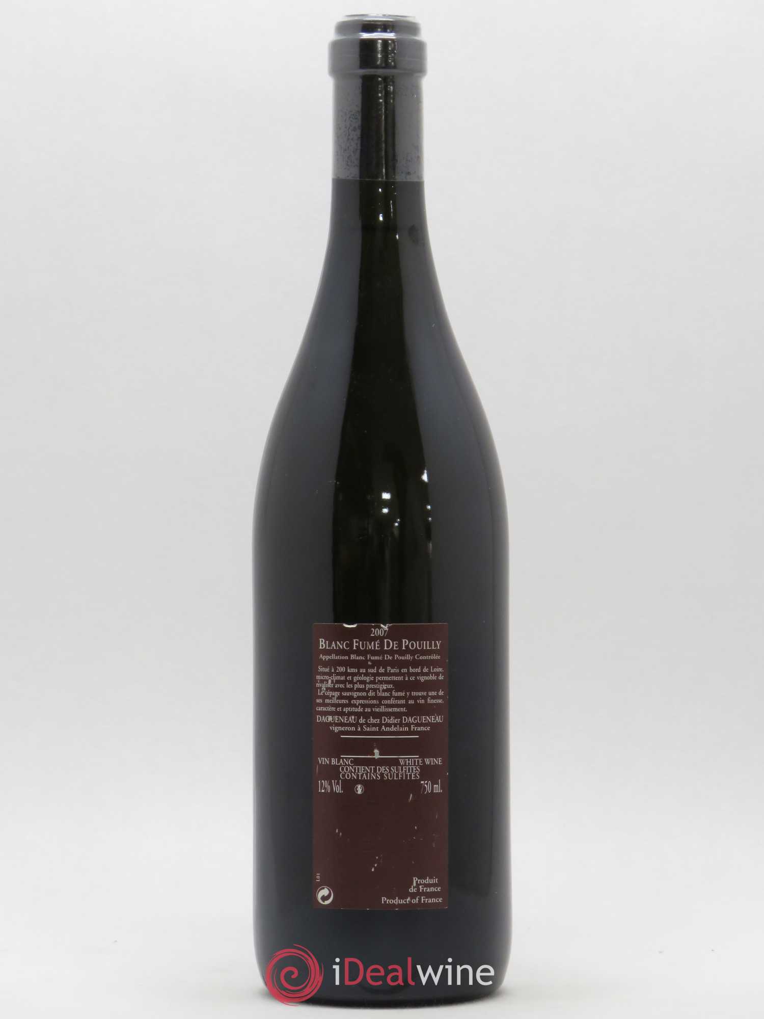 Vin de France (anciennement Pouilly-Fumé) Pur Sang Dagueneau (Domaine Didier - Louis-Benjamin) 2007 - Lot de 1 bouteille - 1
