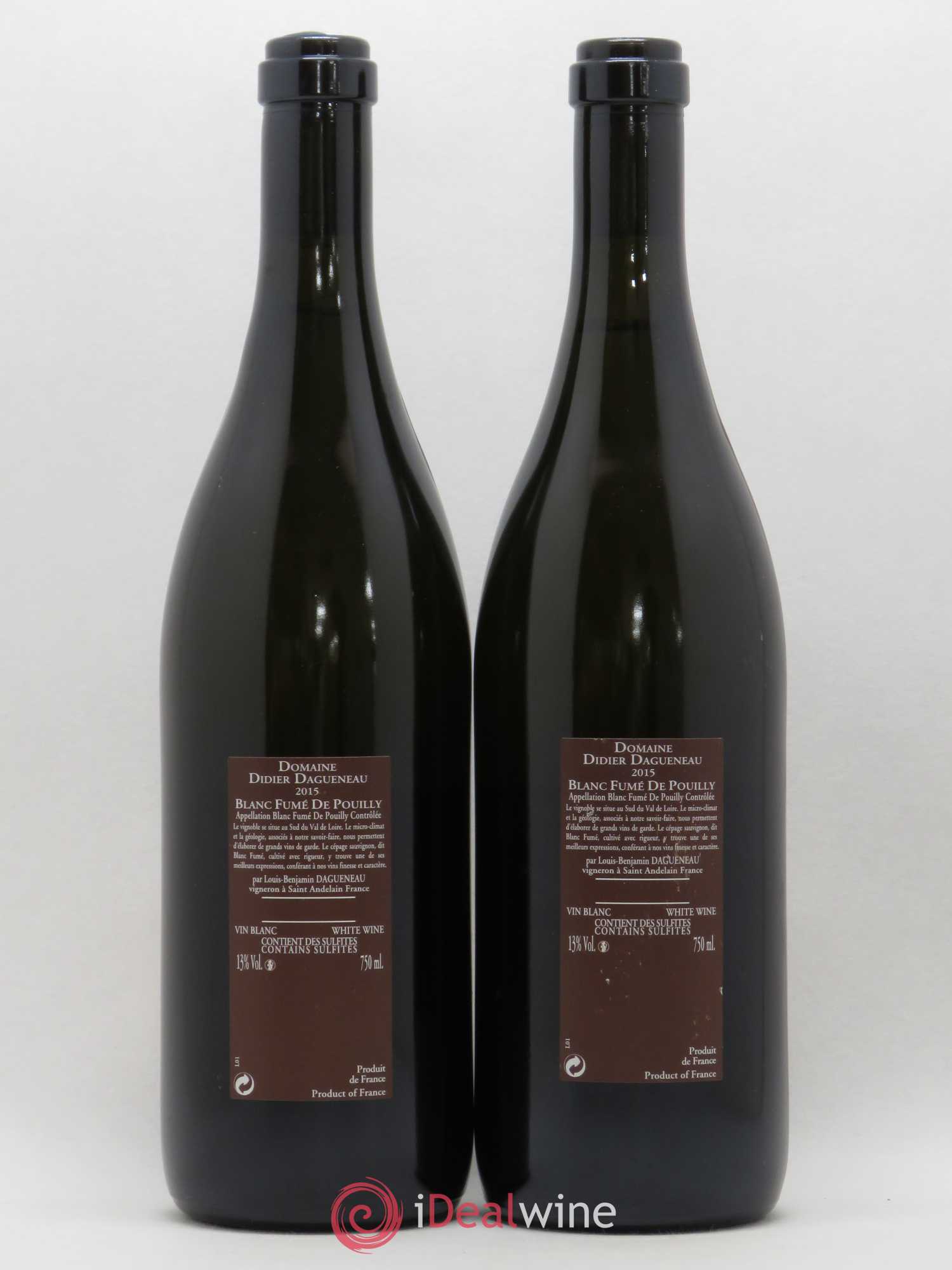 Vin de France (anciennement Pouilly-Fumé) Pur Sang Dagueneau (Domaine Didier - Louis-Benjamin) 2015 - Lot de 2 bouteilles - 1
