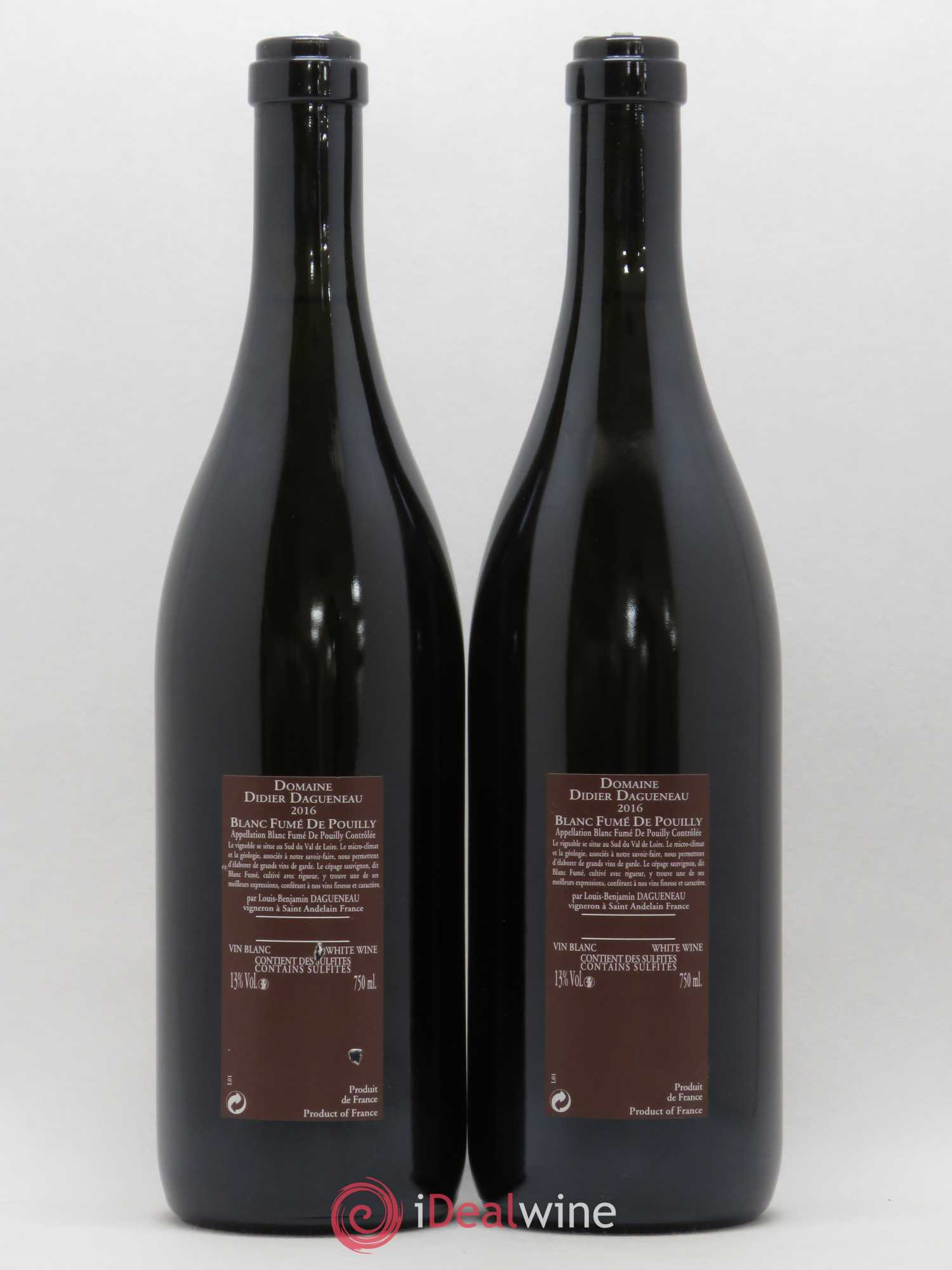 Vin de France (anciennement Pouilly-Fumé) Pur Sang Dagueneau (Domaine Didier - Louis-Benjamin) 2016 - Lot de 2 bouteilles - 1