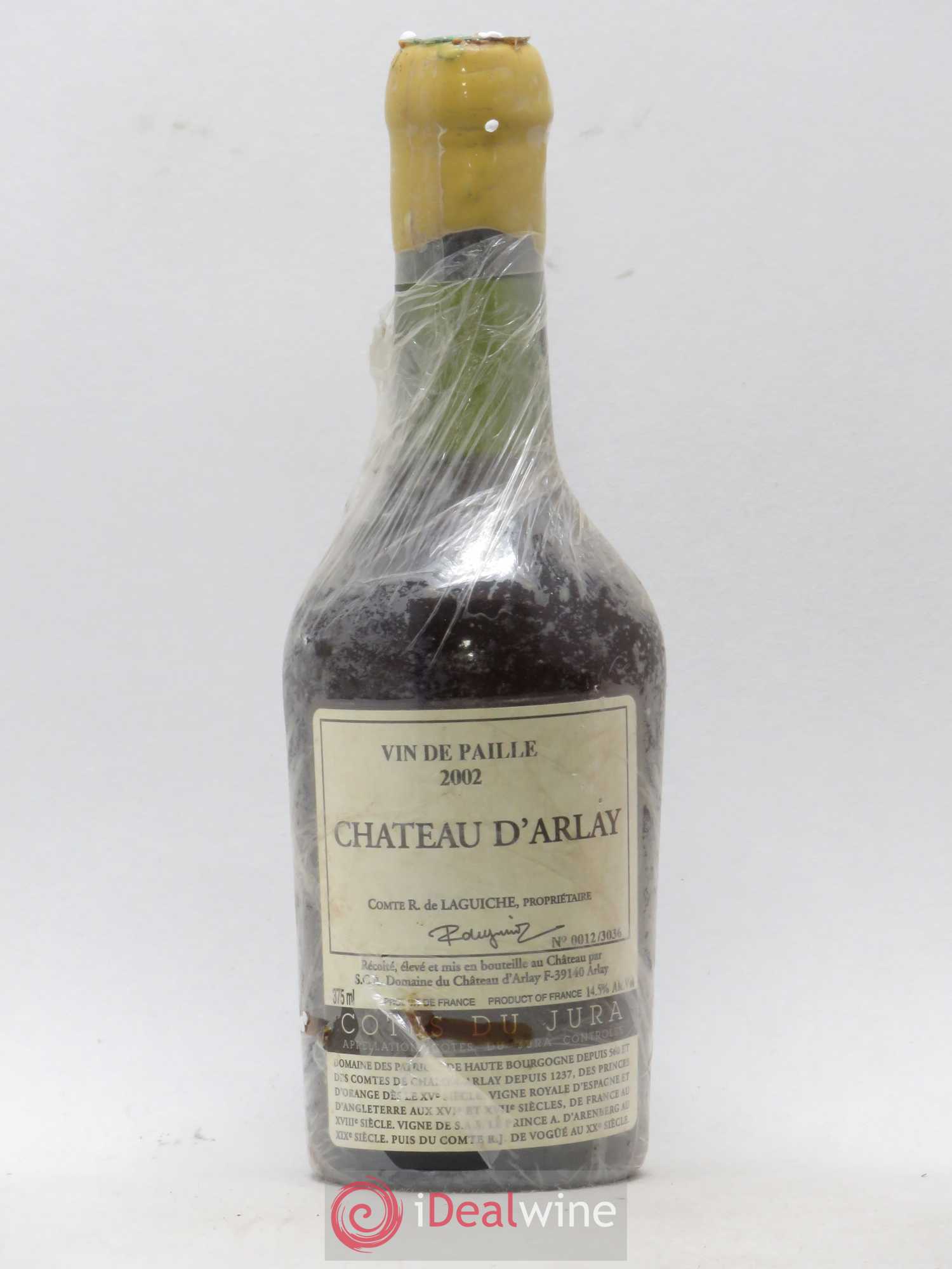 Côtes du Jura Vin de Paille Château d'Arlay 2002 - Lotto di 1 mezza bottiglia - 0