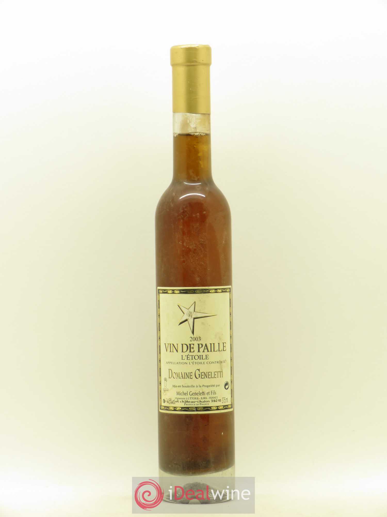 L'Etoile Vin de Paille David Geneletti Domaine Geneletti (sans prix de réserve) 2003 - Lotto di 1 mezza bottiglia - 0