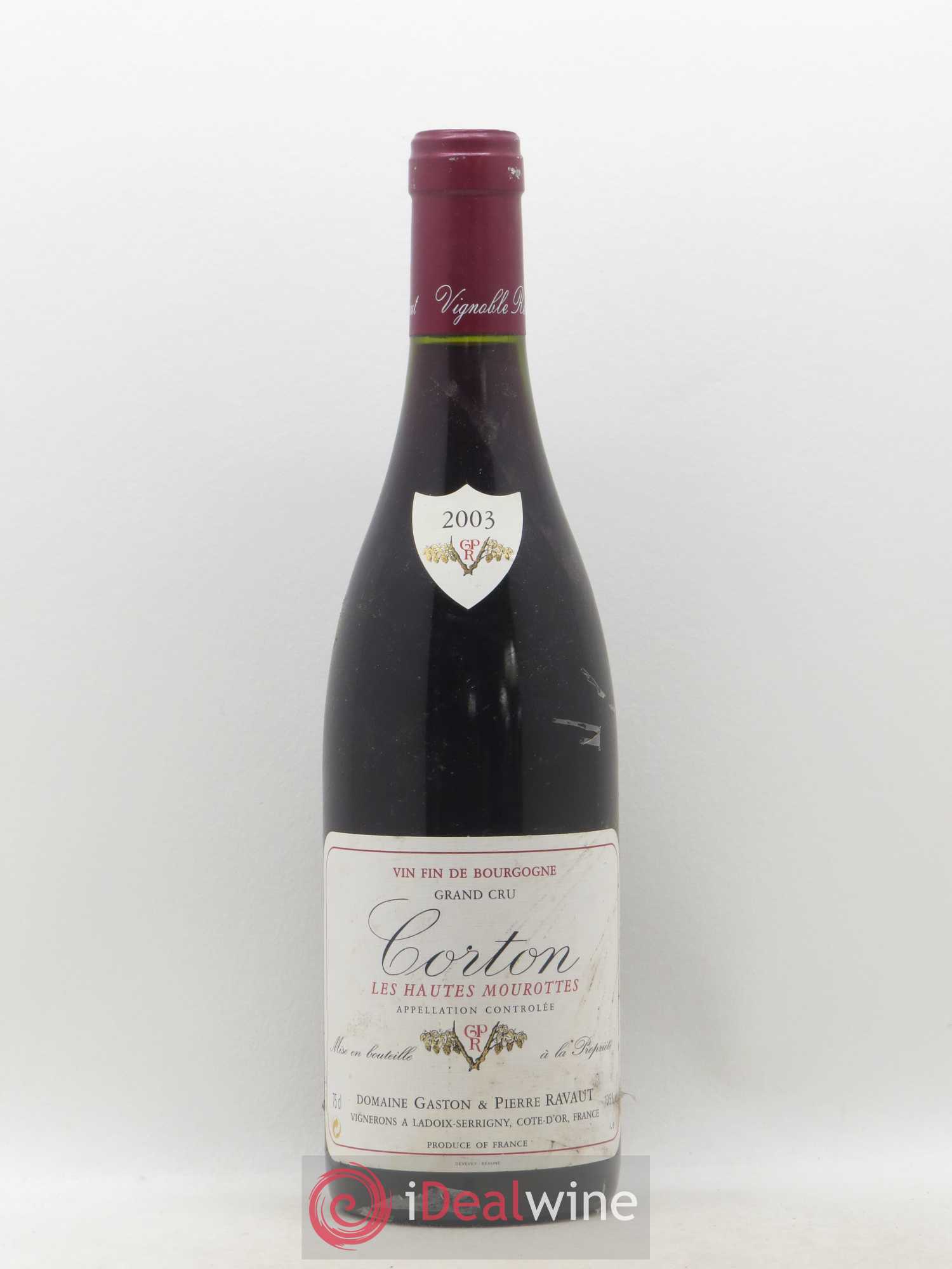 Corton Grand Cru Les Hautes Mourottes Domaine Gaston et Pierre Ravault 2003 - Posten von 1 Flasche - 0