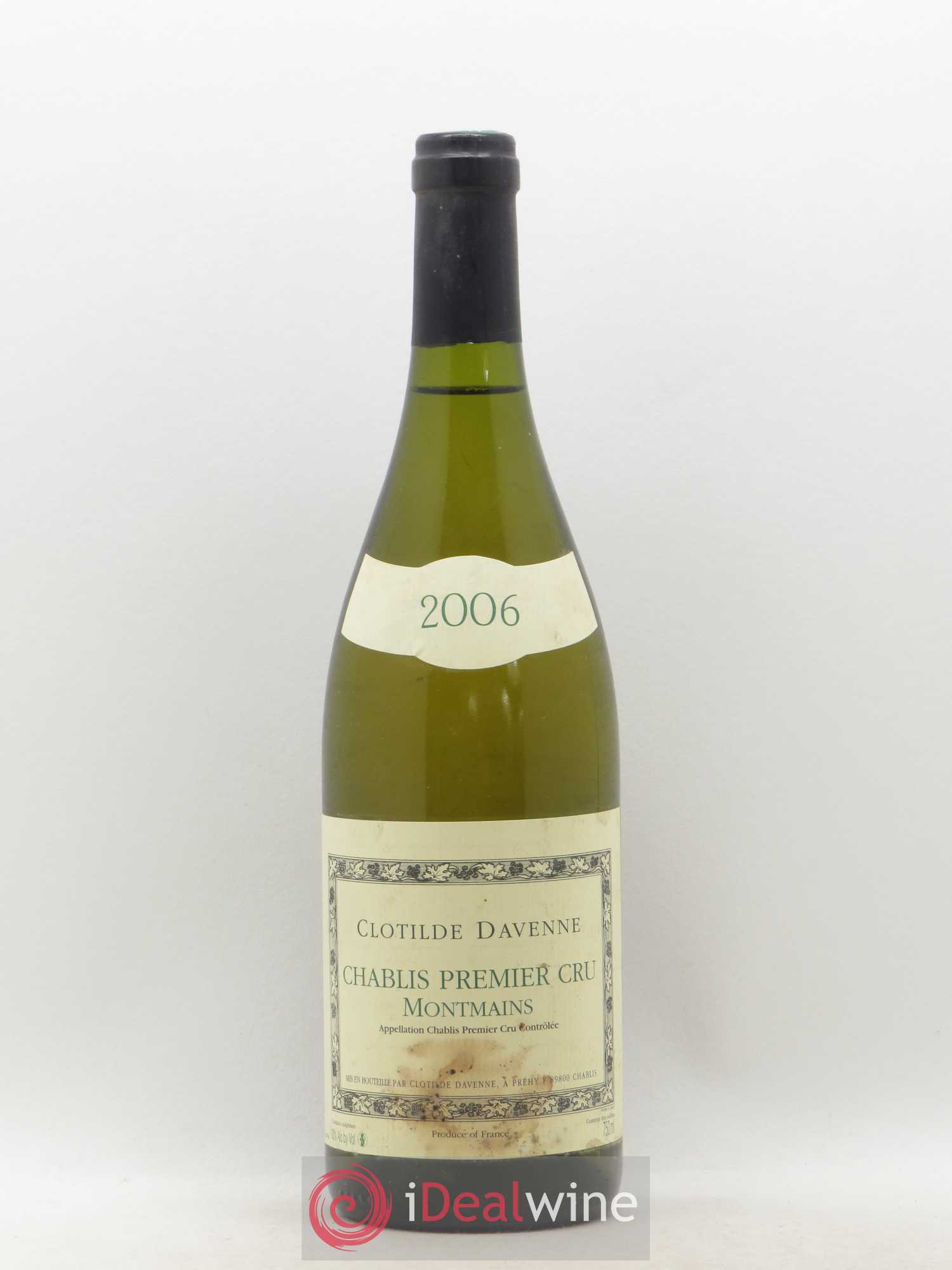 Chablis 1er Cru Montmains Clotilde Davenne Domaine des Temps Perdus 2006 - Posten von 1 Flasche - 0