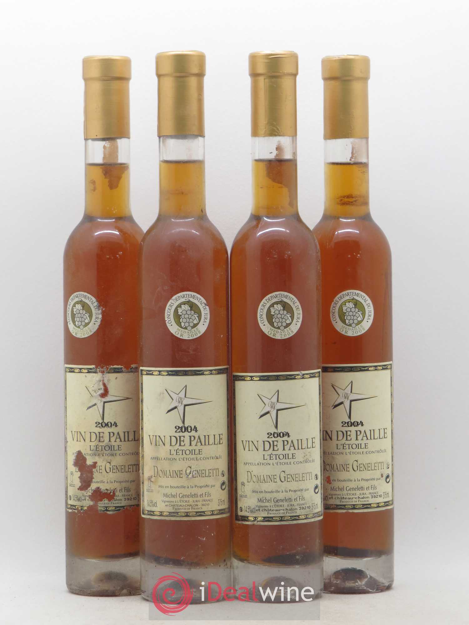L'Etoile Vin de Paille David Geneletti Domaine Geneletti (sans prix de réserve) 2004 - Posten von 4 Demi-Flaschen - 0