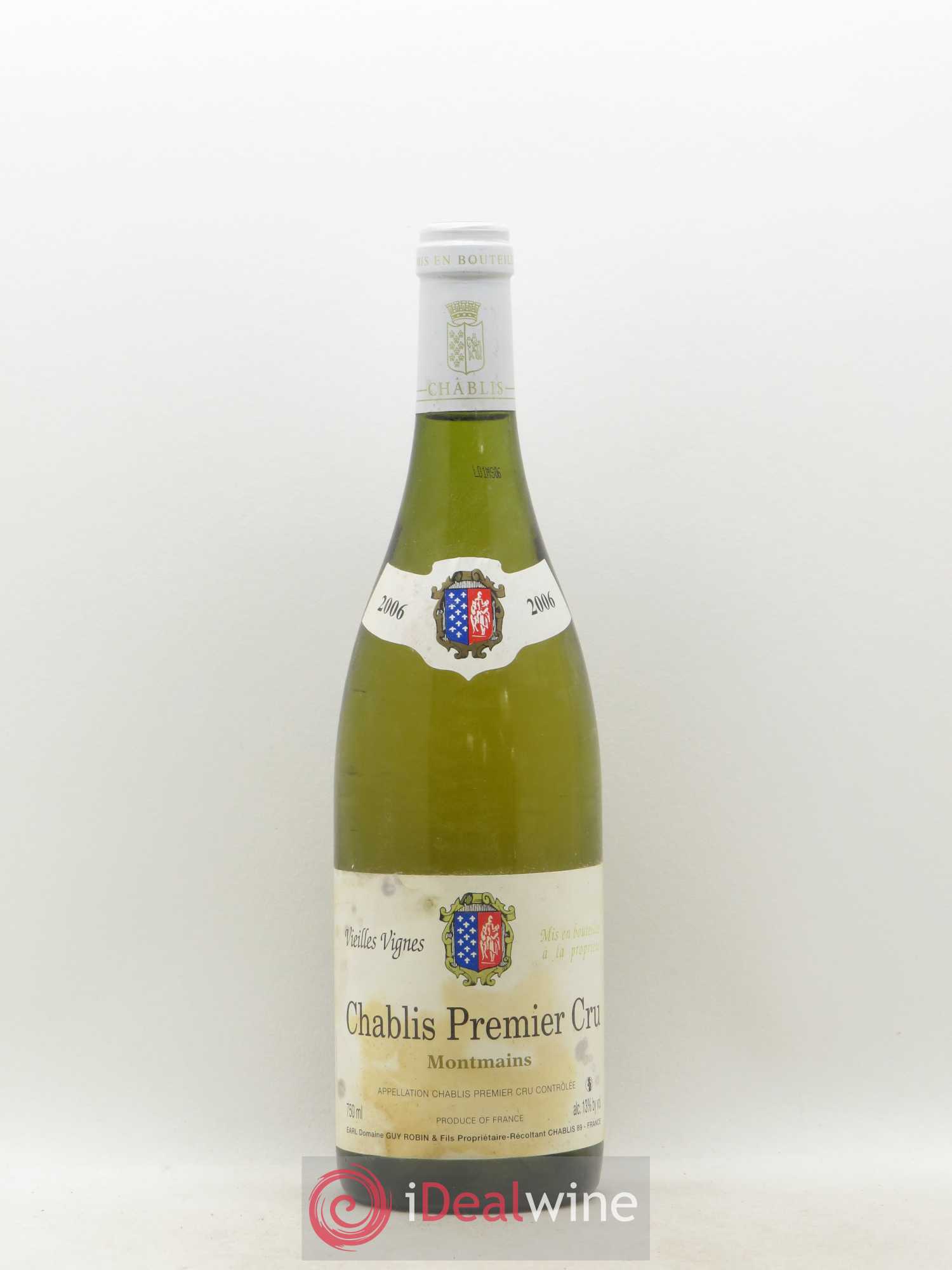 Chablis 1er Cru Vieilles Vignes Montmains Domaine Guy Robin 2006 - Posten von 1 Flasche - 0