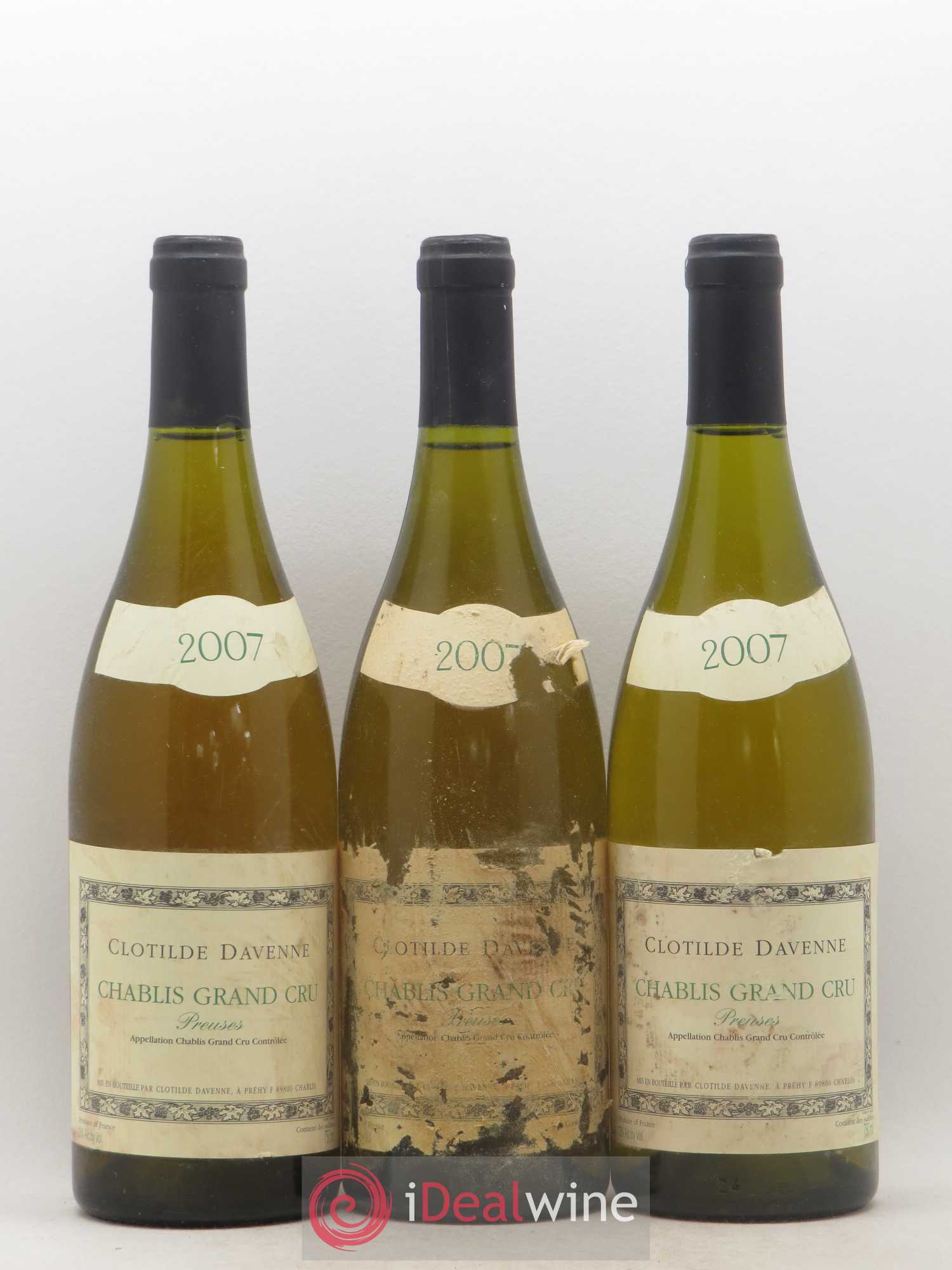 Chablis Grand Cru Preuses Clothilde Davenne (sans prix de réserve) 2007 - Posten von 3 Flaschen - 0