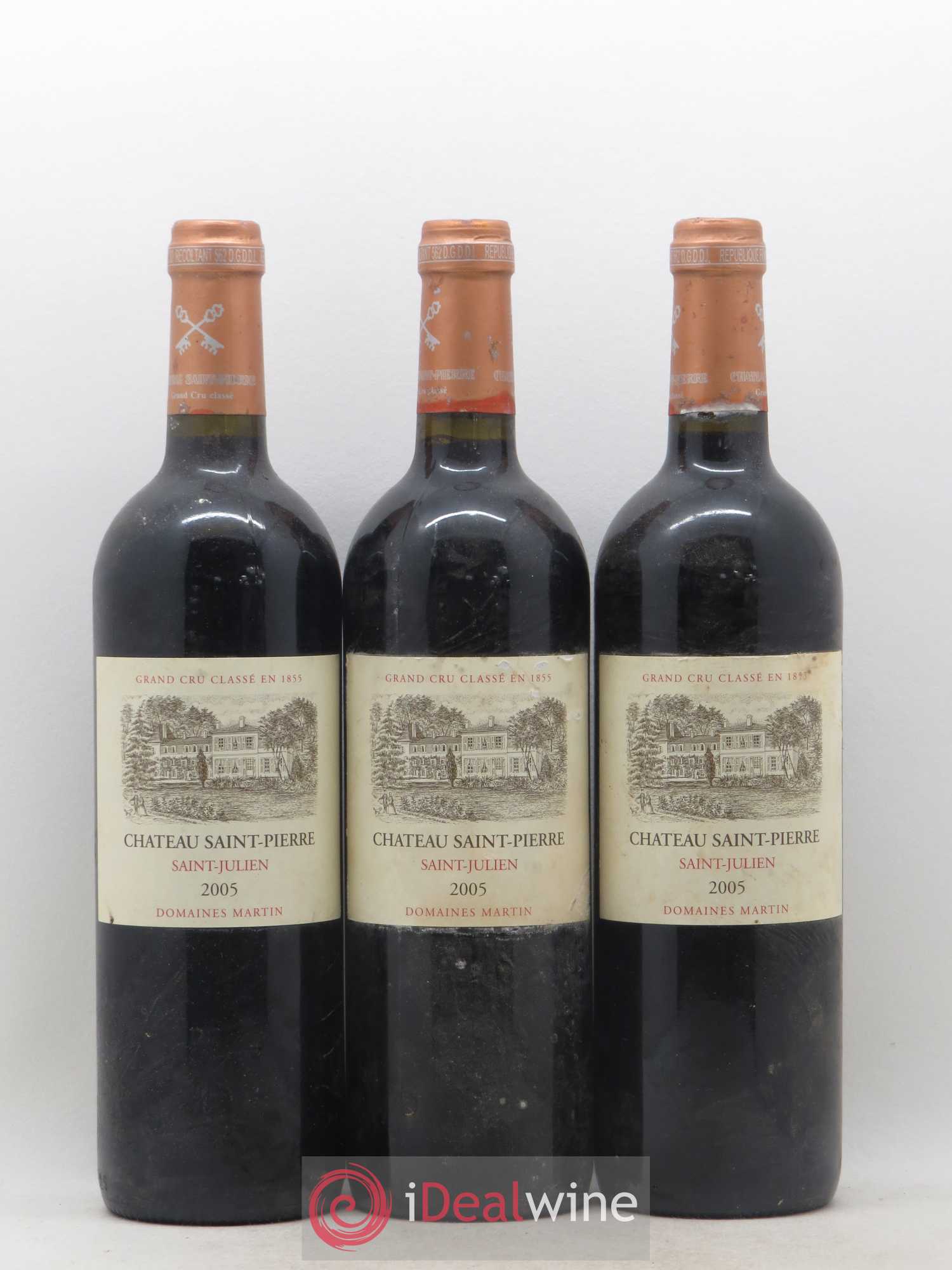 Château Saint-Pierre 4ème Grand Cru Classé 2005 - Lot de 3 bouteilles - 0