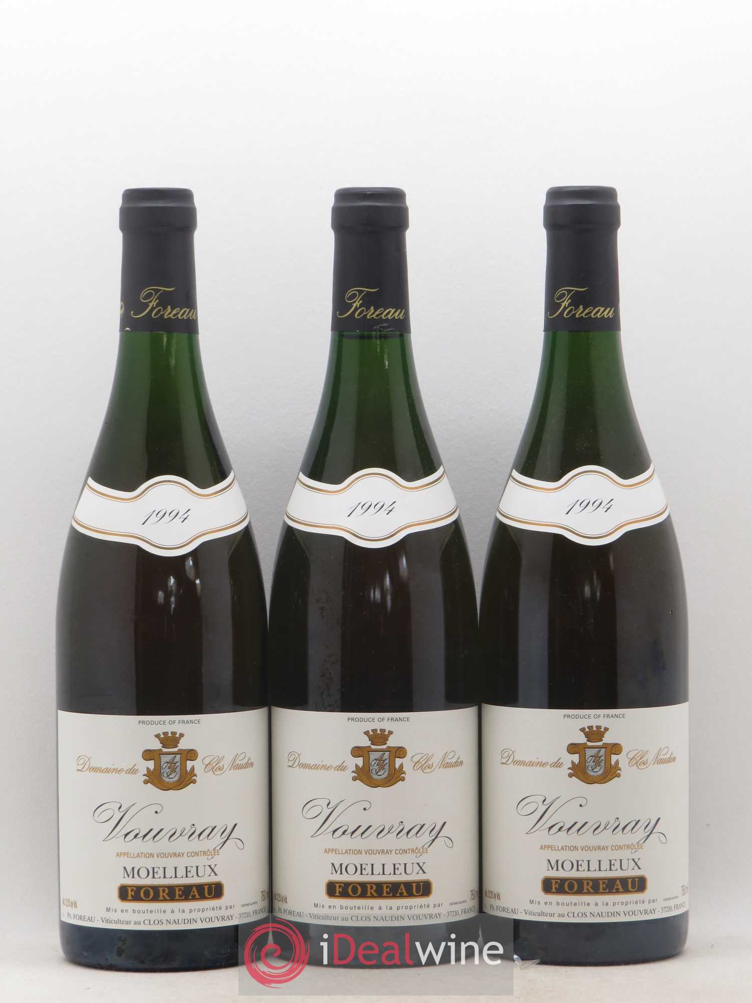 Vouvray Moelleux Clos Naudin - Philippe Foreau (senza prezzo di riserva) 1994 - Lotto di 3 bottiglie - 0