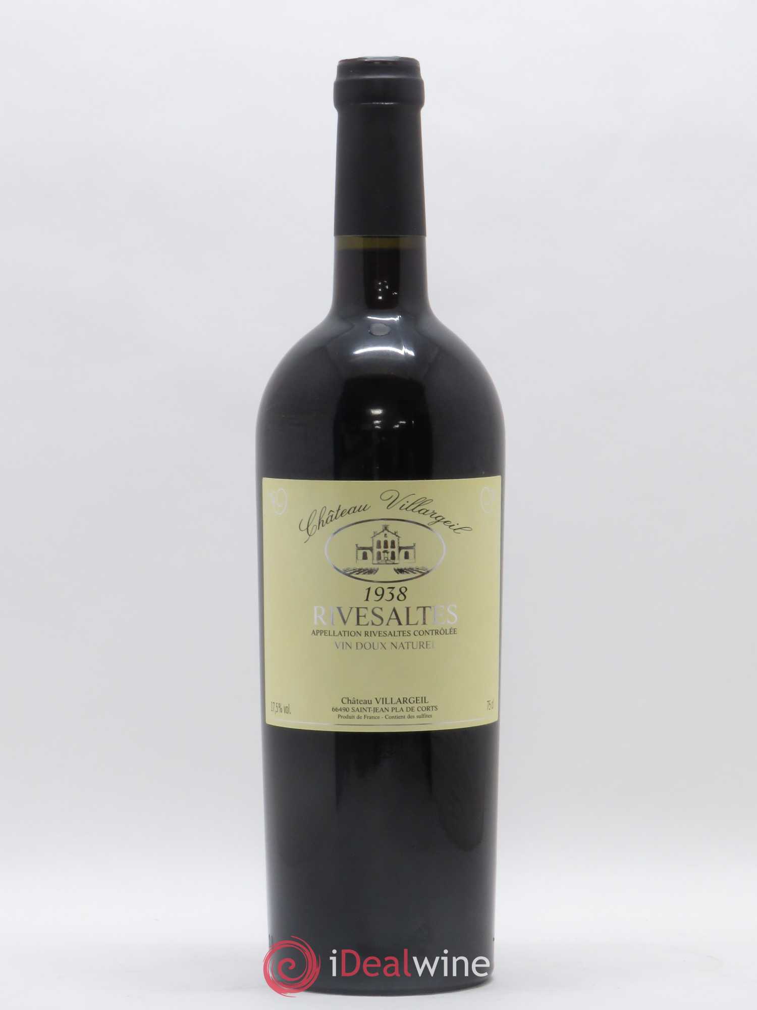 Rivesaltes Villargeil 1938 - Posten von 1 Flasche - 0