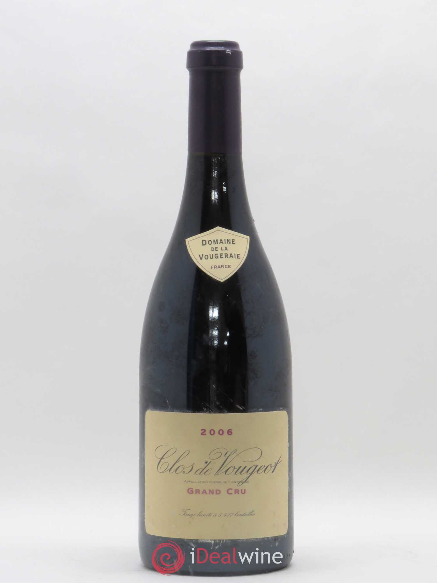 Clos de Vougeot Grand Cru La Vougeraie 2006 - Lot de 1 bouteille - 0