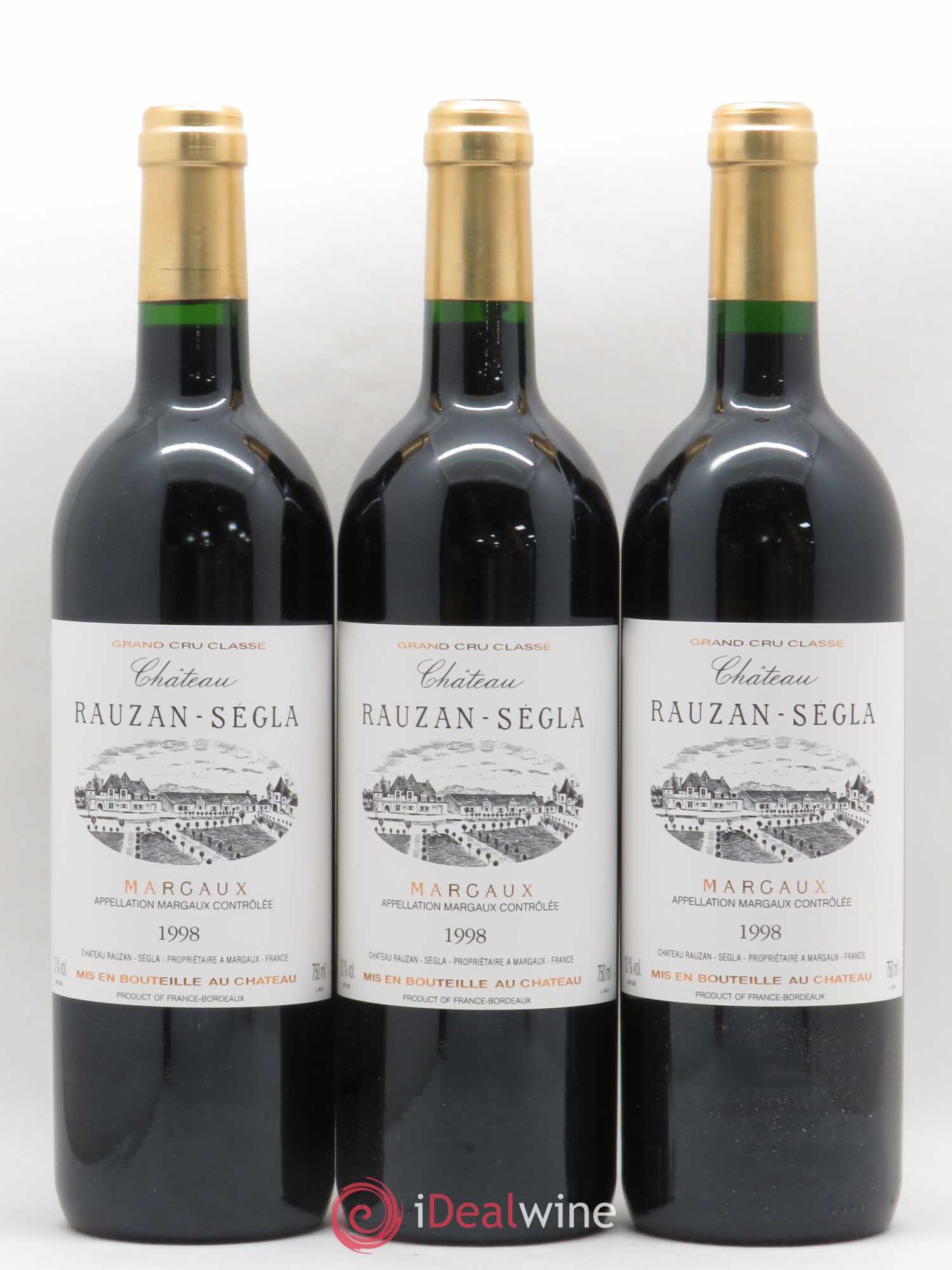 Château Rauzan Ségla Grand Cru Classé 1998 - Lot de 3 bouteilles - 0