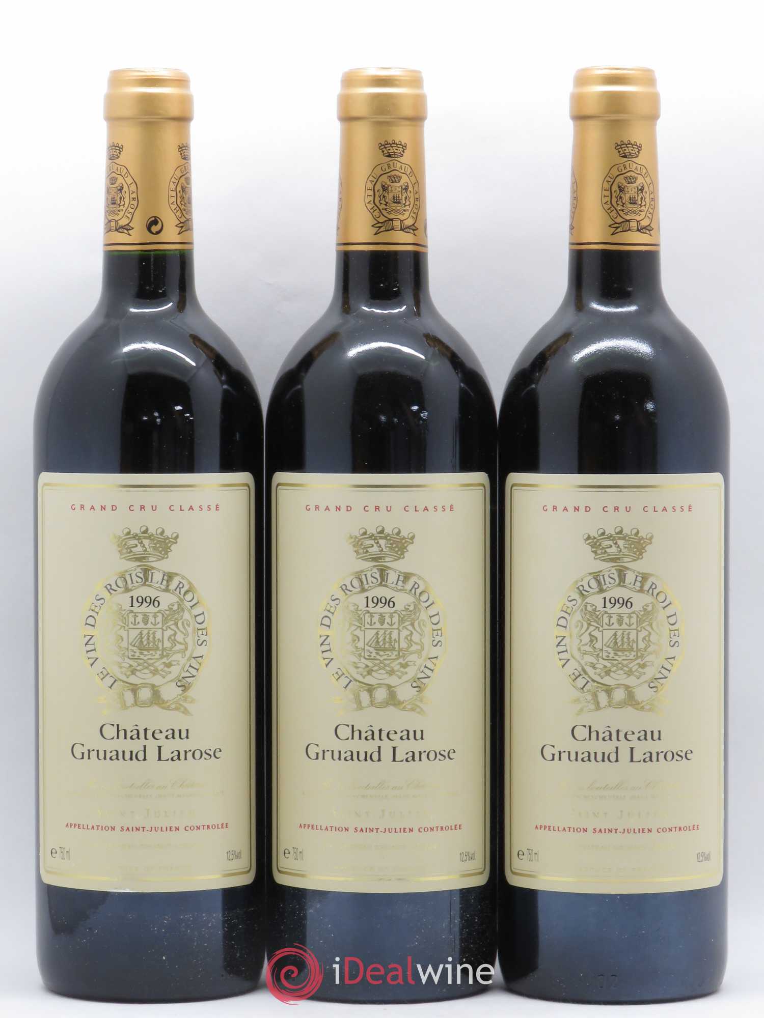Château Gruaud Larose 2ème Grand Cru Classé 1996 - Lot de 3 bouteilles - 0