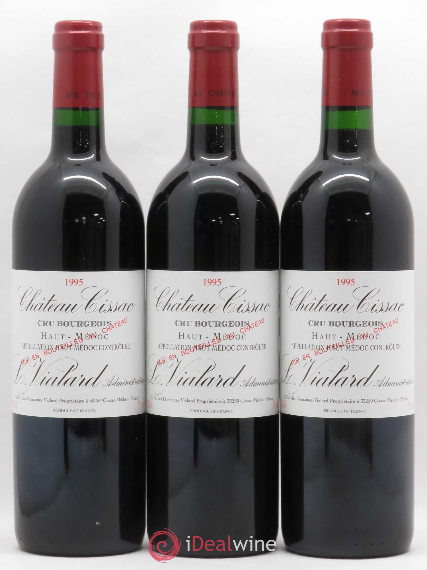 Château Cissac Cru Bourgeois 1995 - Lot de 12 bouteilles - 1